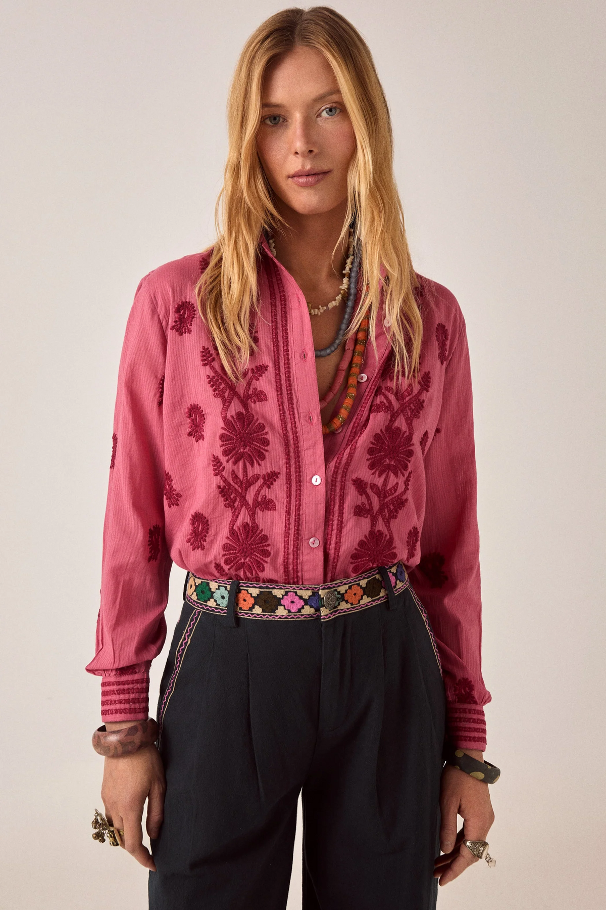 トップス RINGO Ringo Skjorte - Clavel - Framboise | Linneas Hage