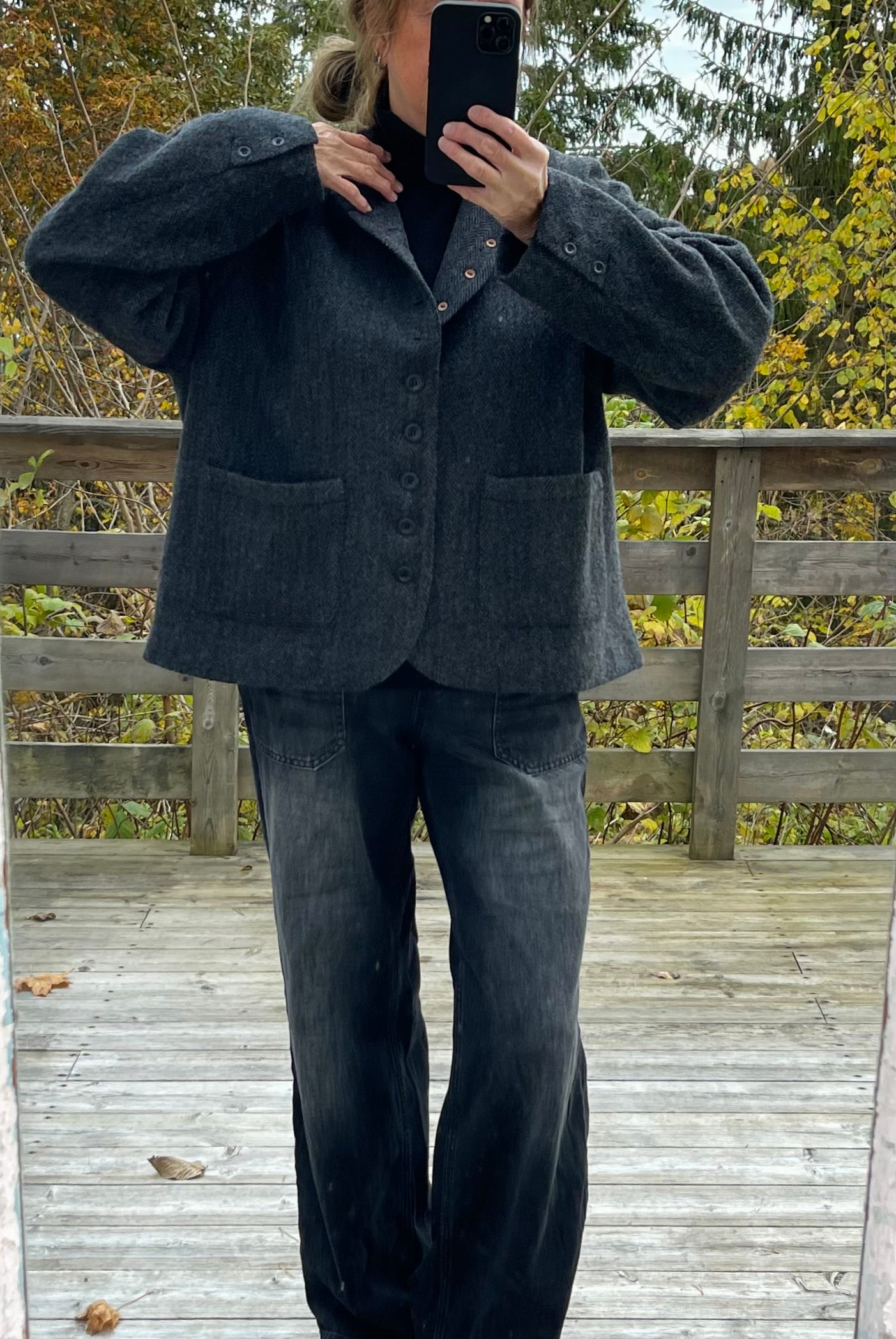 Herringbone blazer - Black