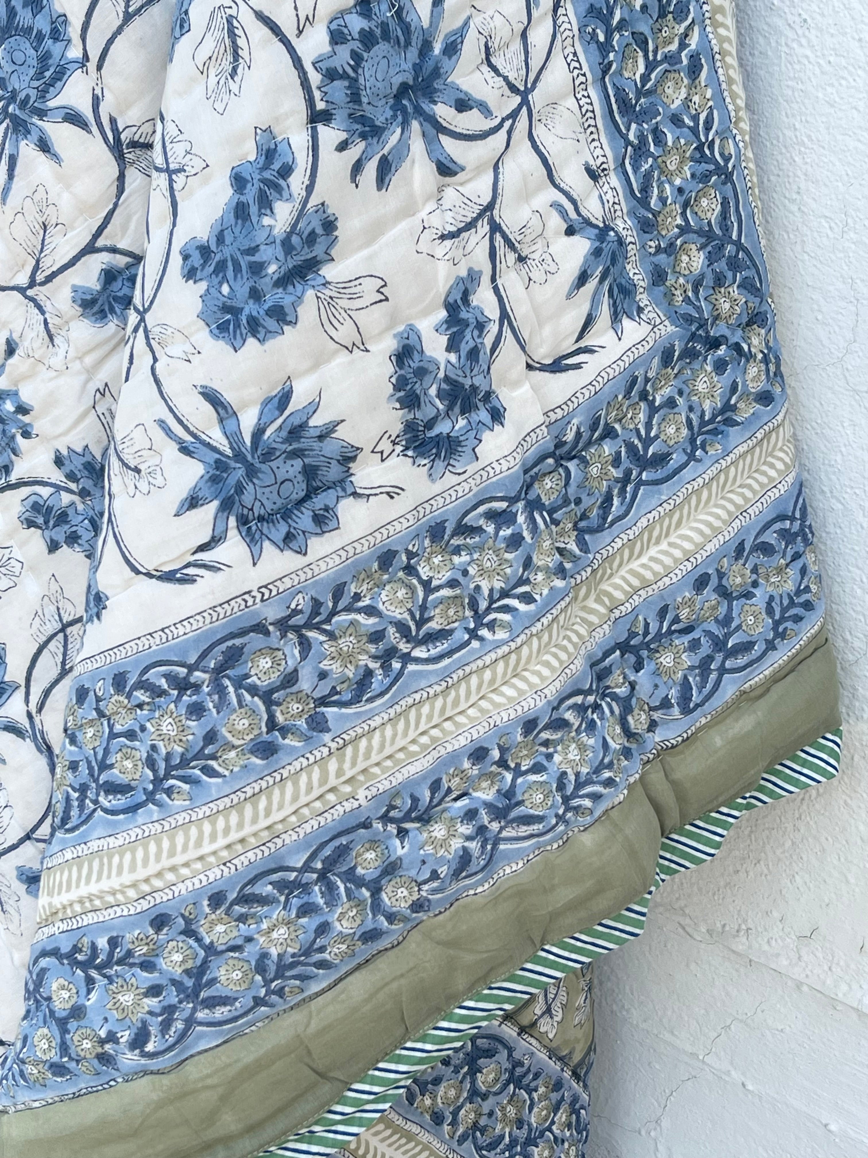 Vatteppe 150x220 - Salvie/Blått