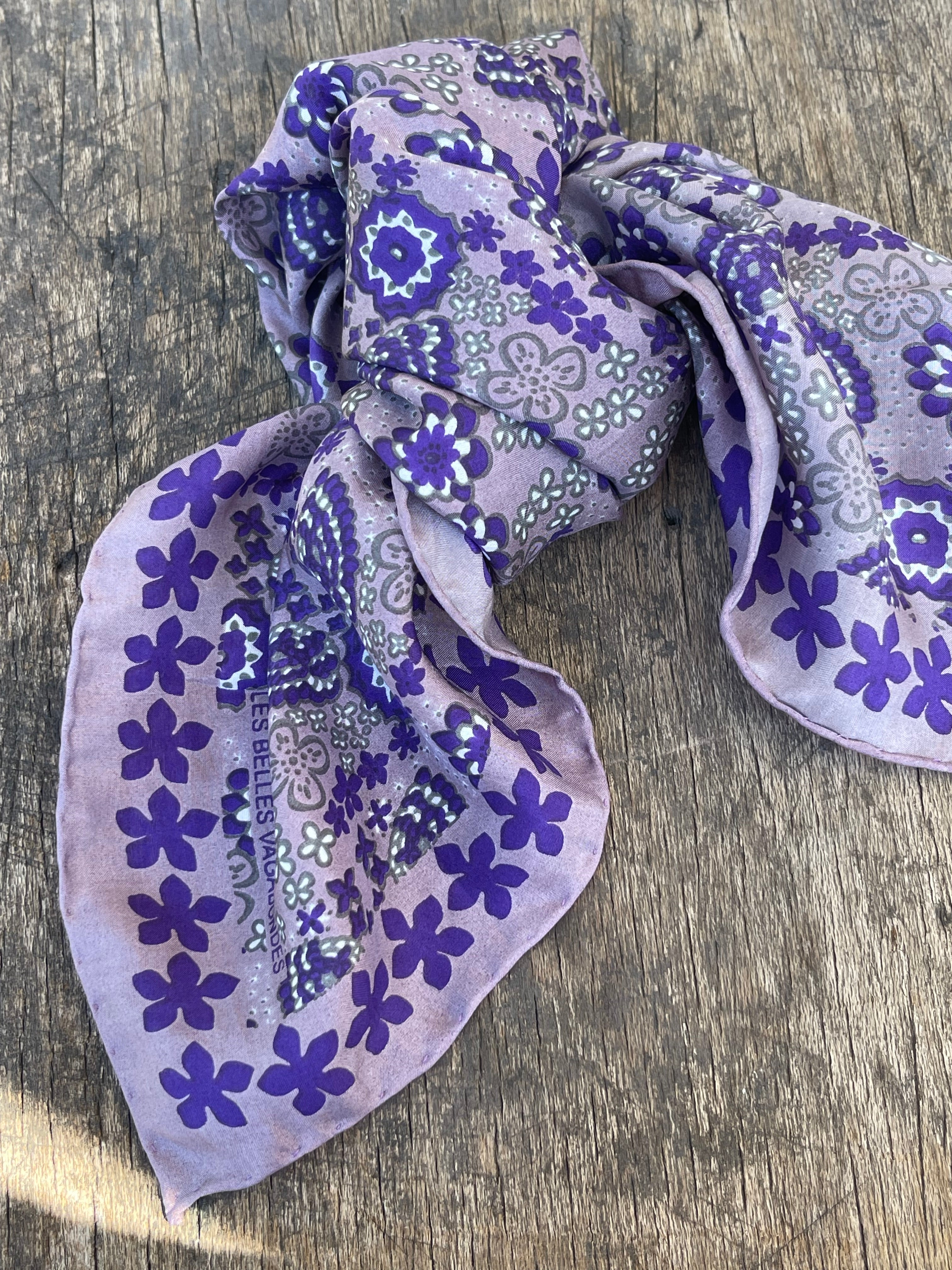 Mini silkeskjerf -  Caraibes - Prune