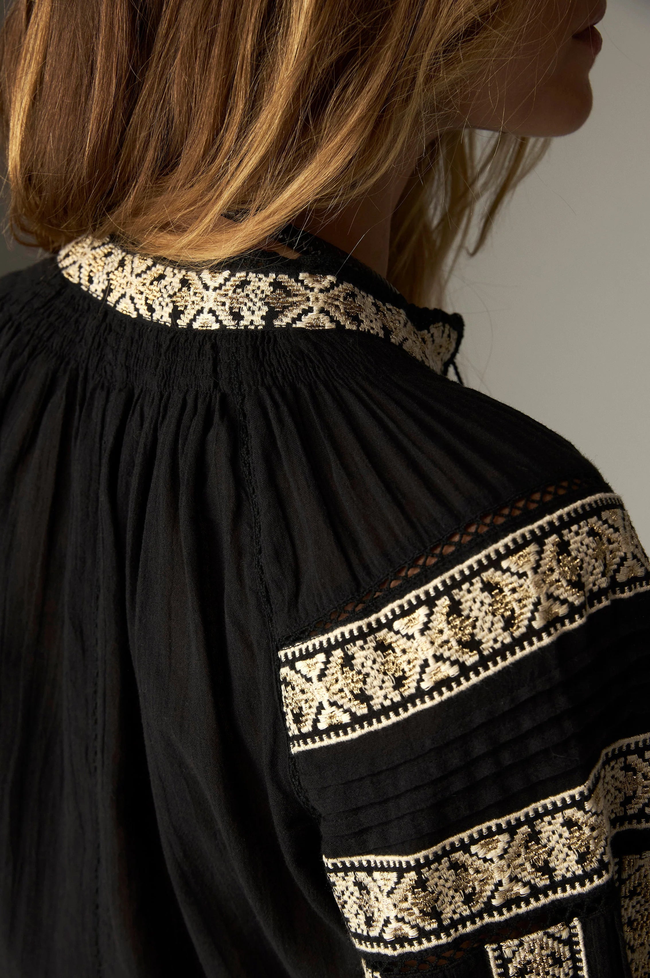 Rose Skjorte - Dentelle - Noir