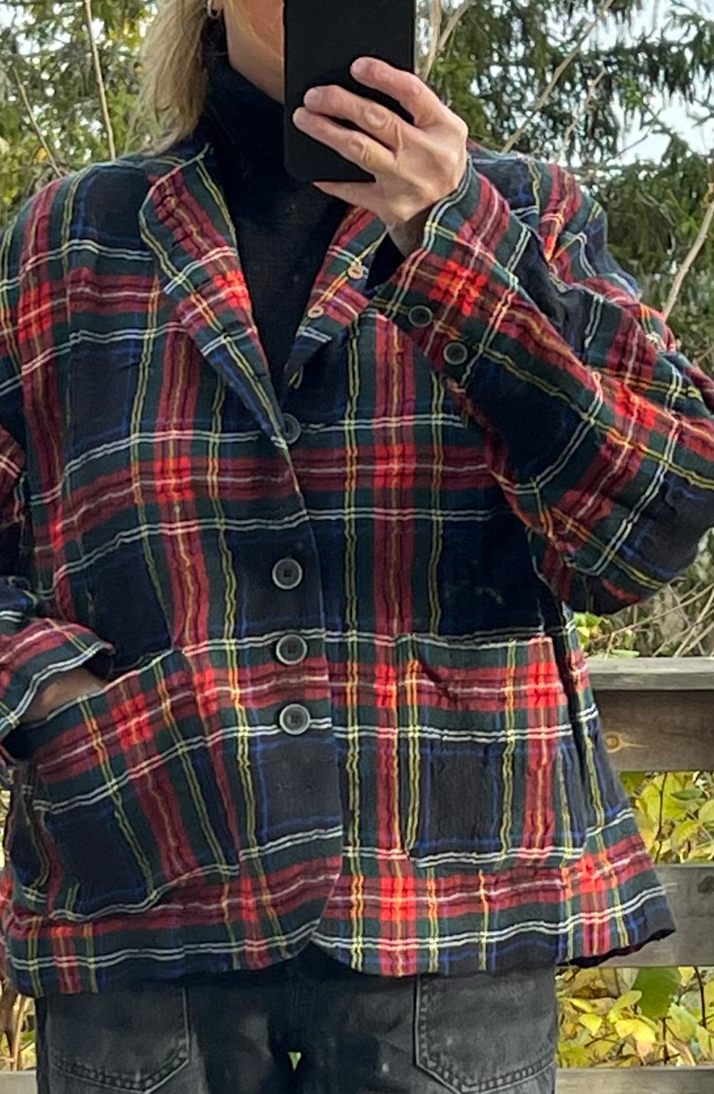 Tartan blazer - Black