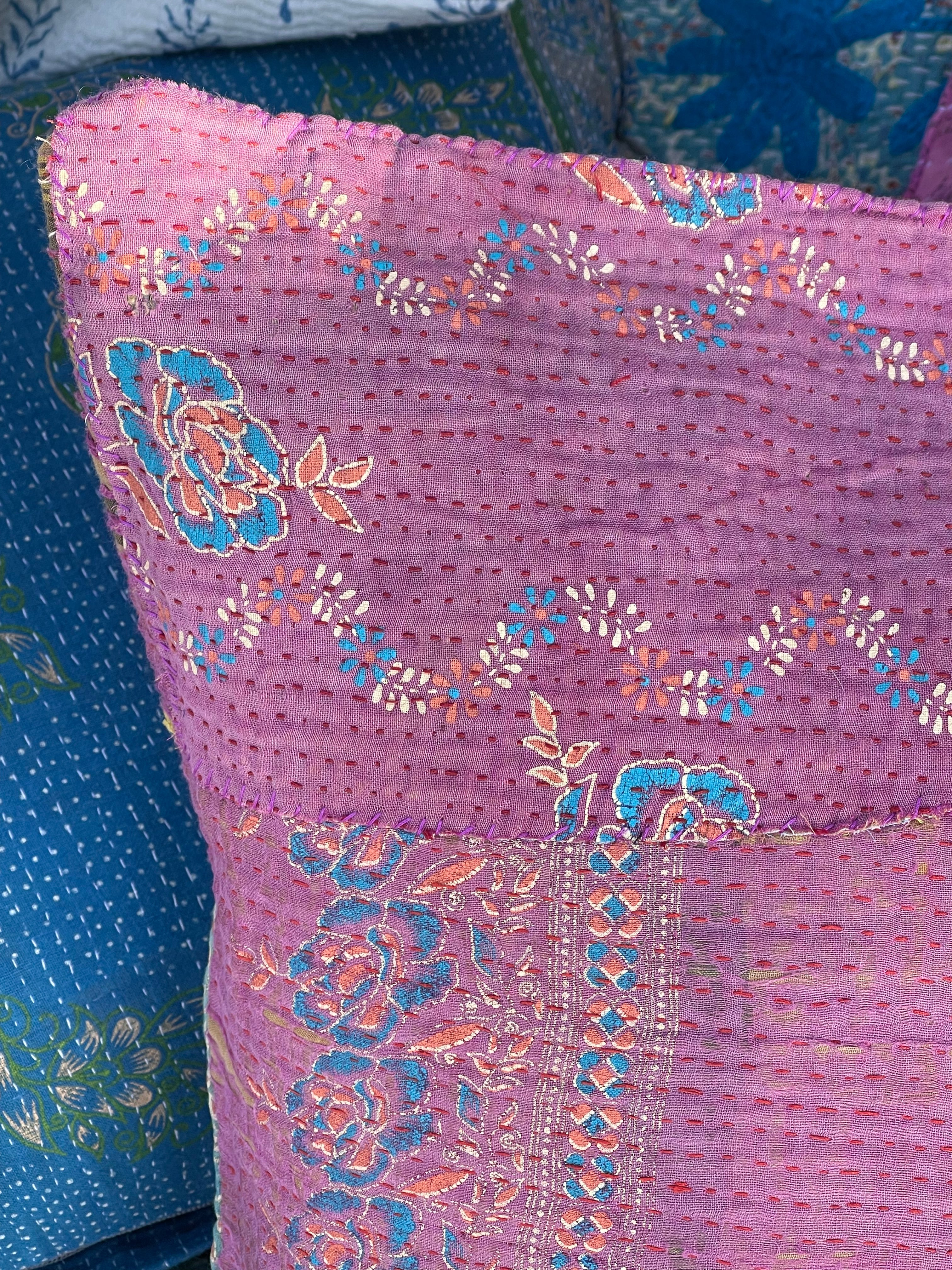 Putetrekk - Vintage Sari Fine Q-  50x50 - F1361