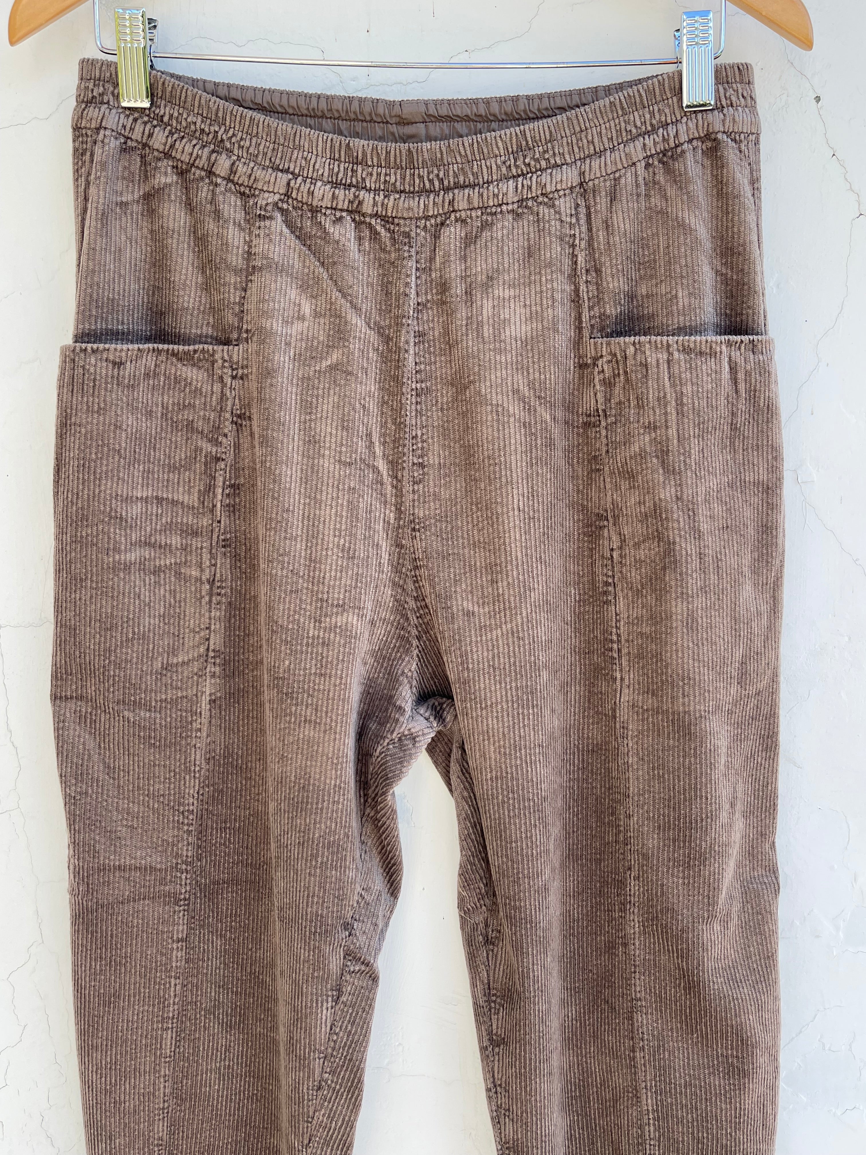 Comfort fit cordbukser - Taupe