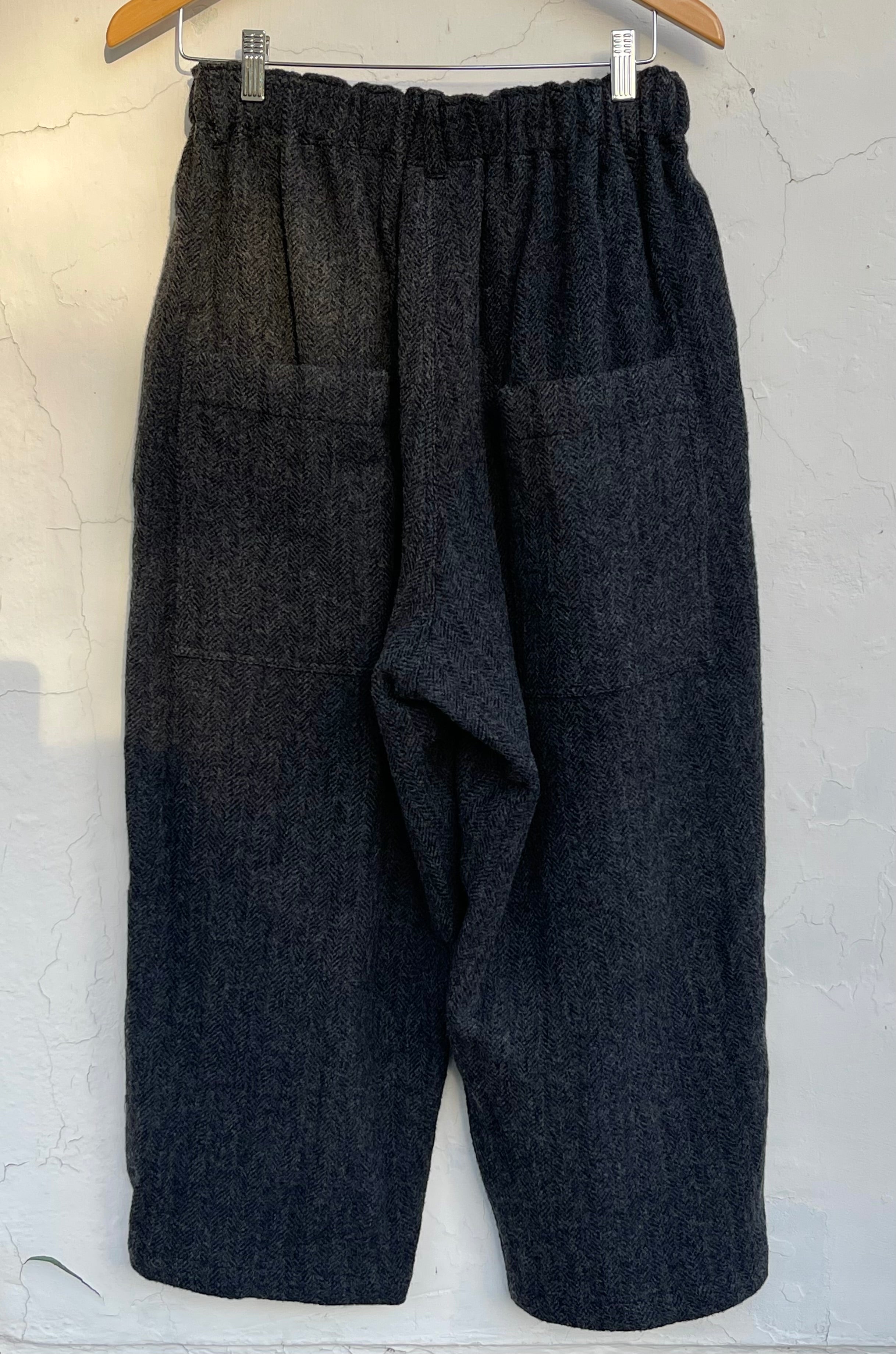 Herringbone Ullbukser - Black