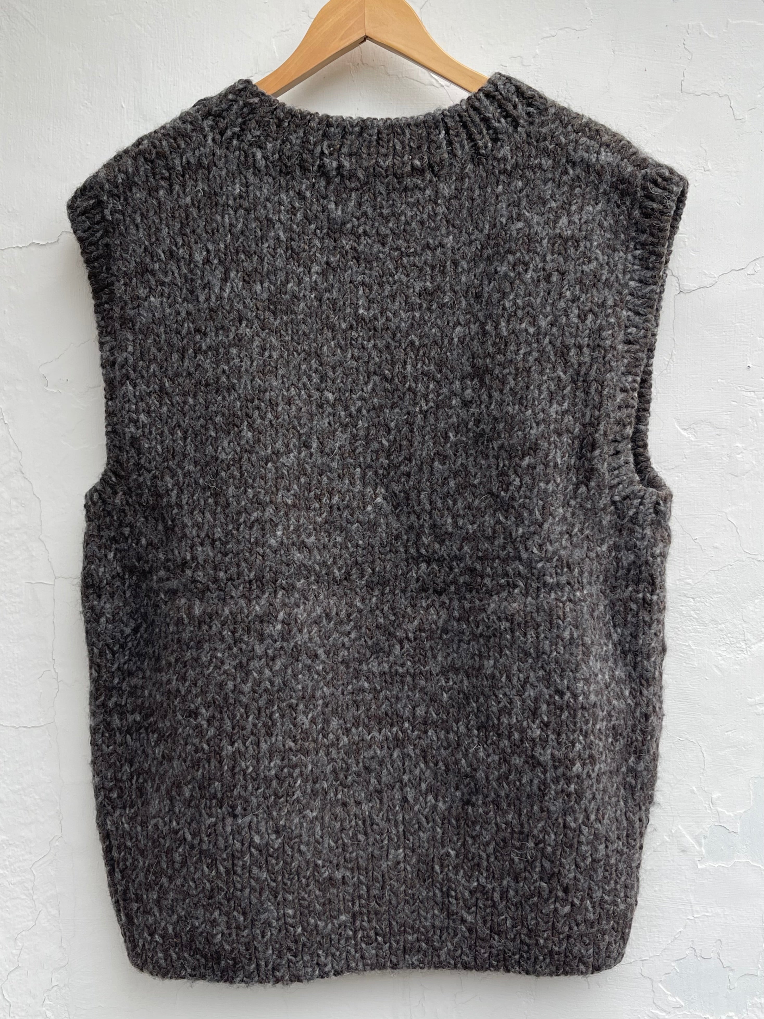 Peru Håndstrikket Vest - Charcoal