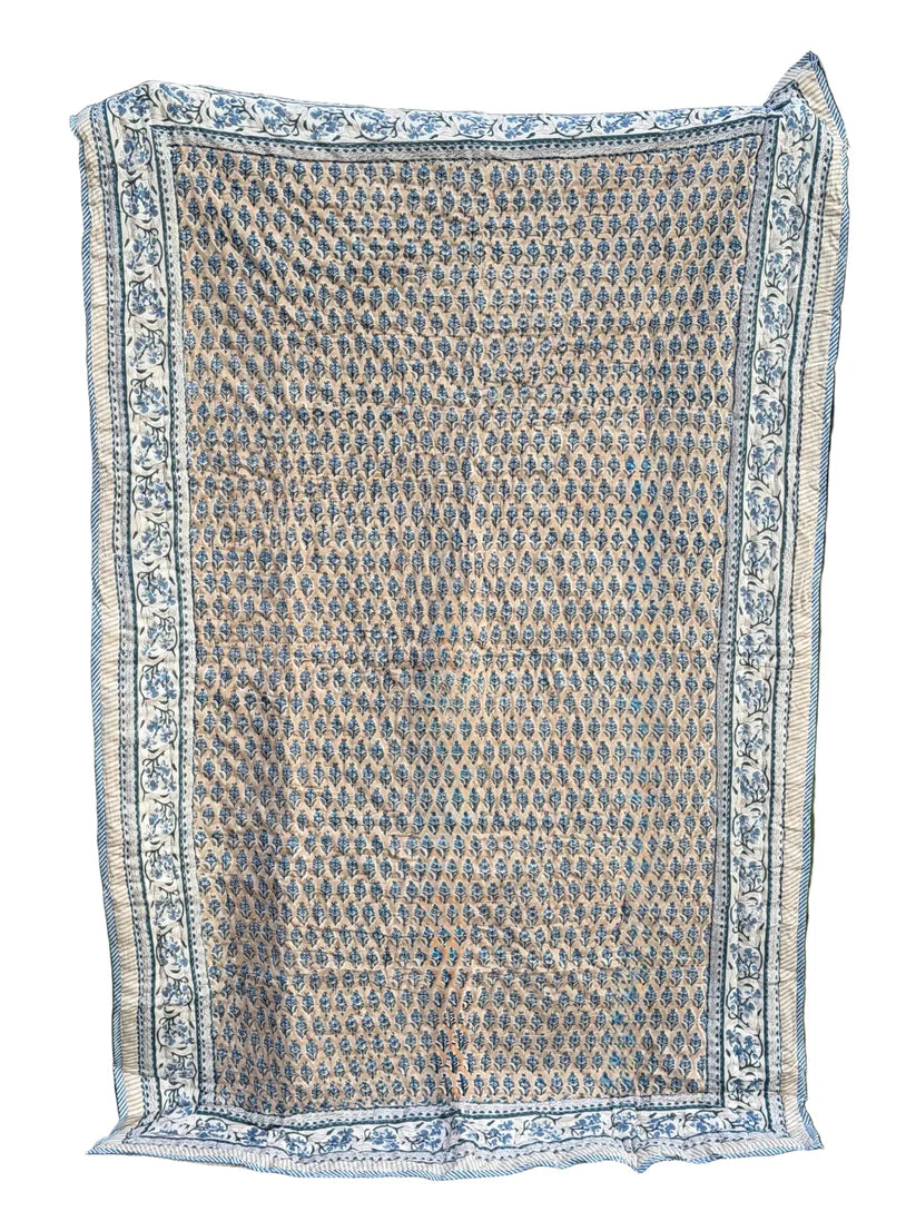 Vatteppe - Beige/Blå