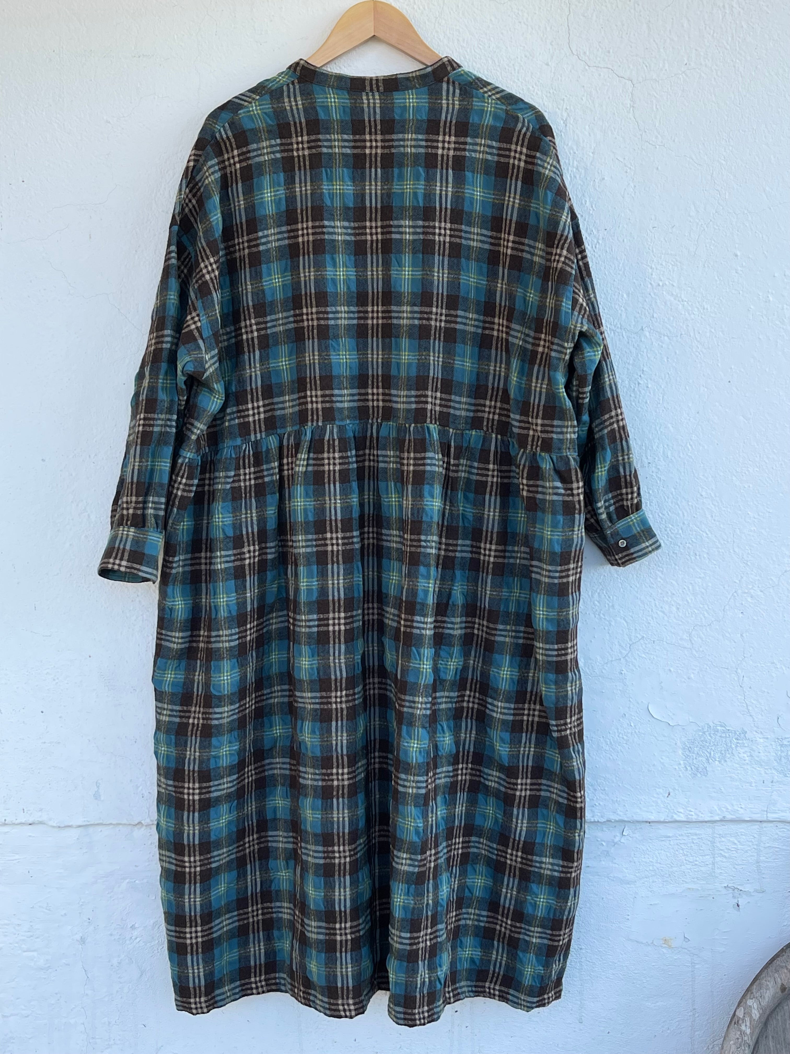 Tartan skjortekjole - Wool Washer - Blue