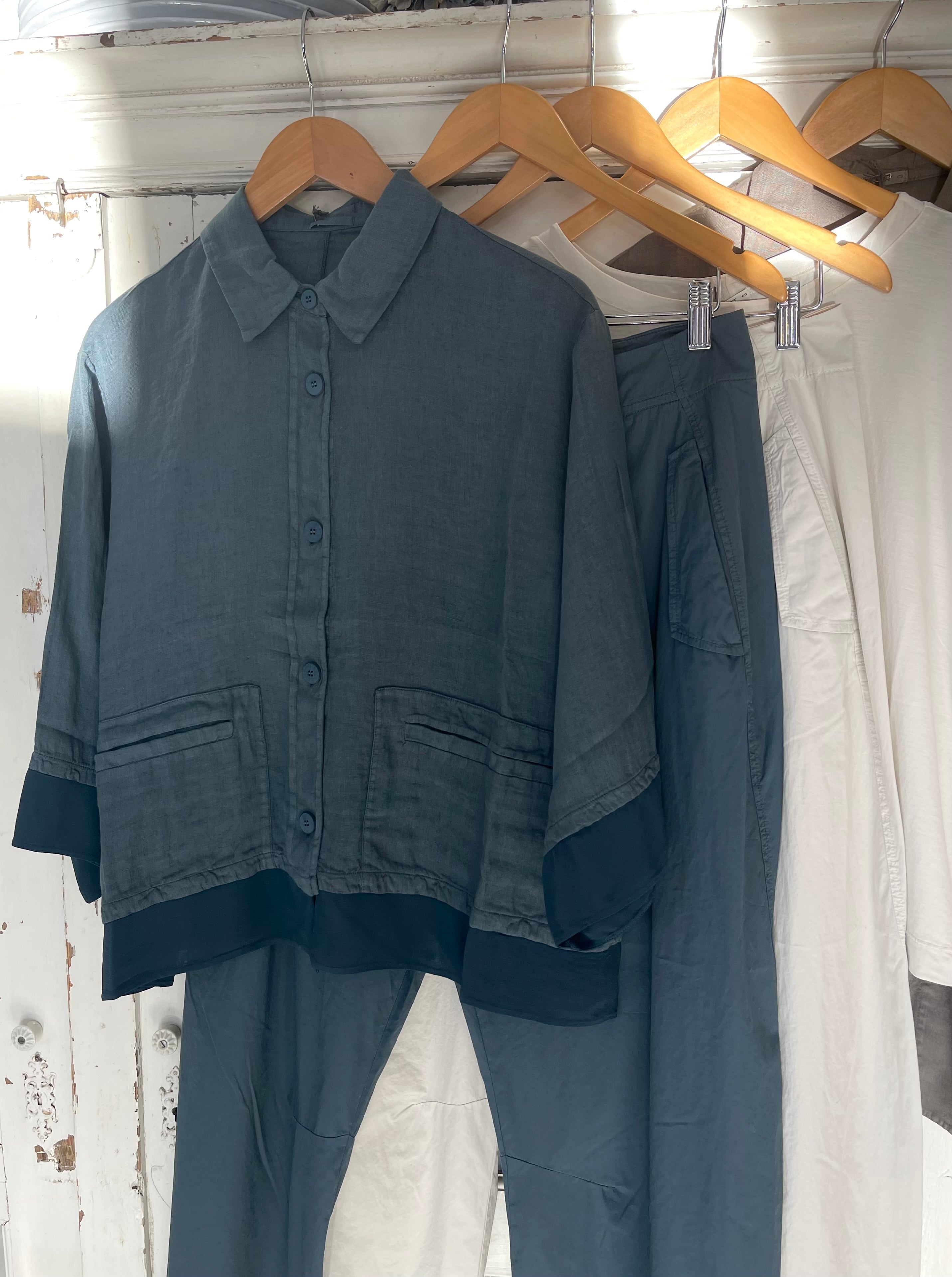 Skjortejakke - Blu Slate - Linneas Hage