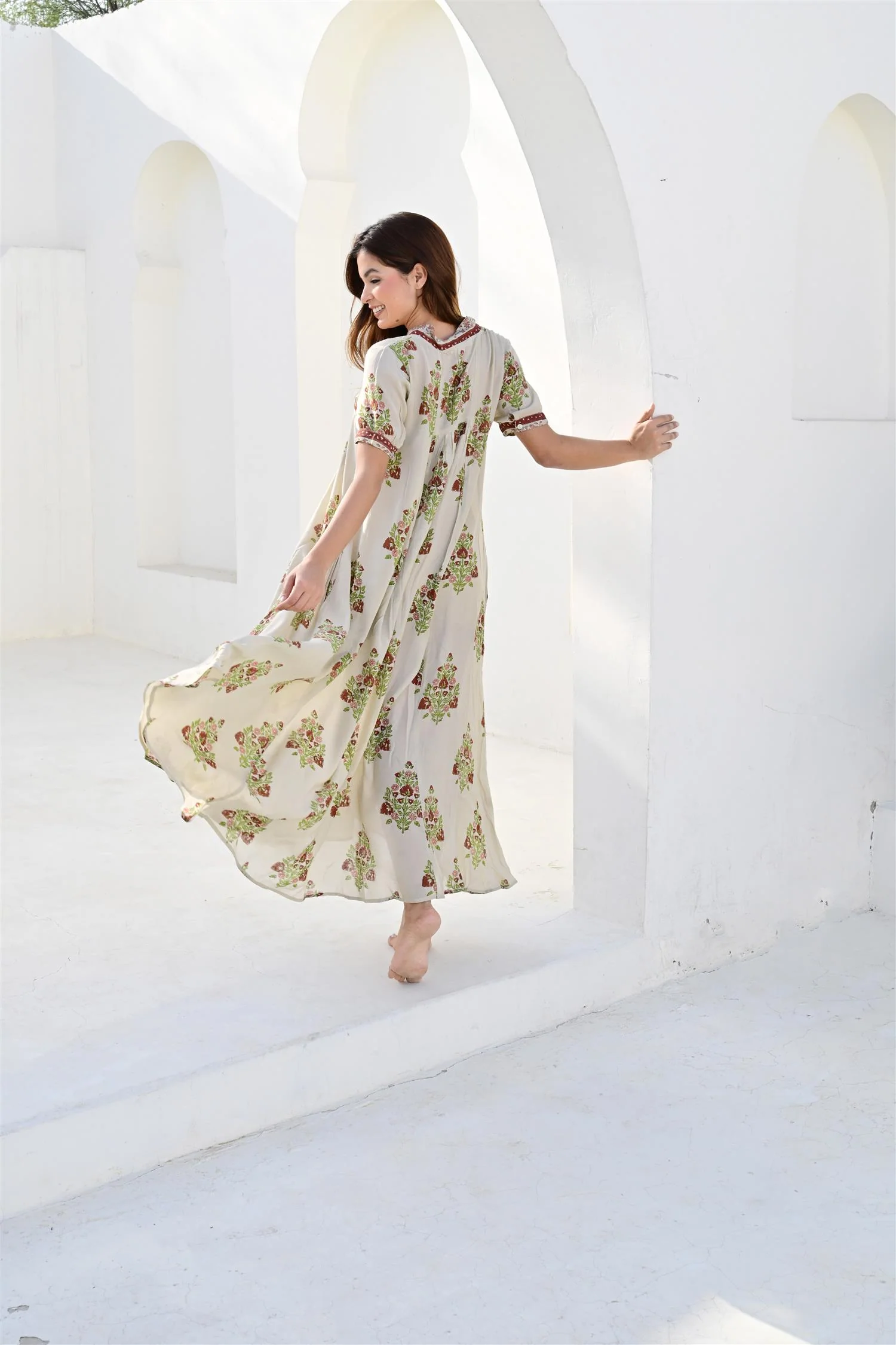 Nimes maxikjole - Sand/Marron