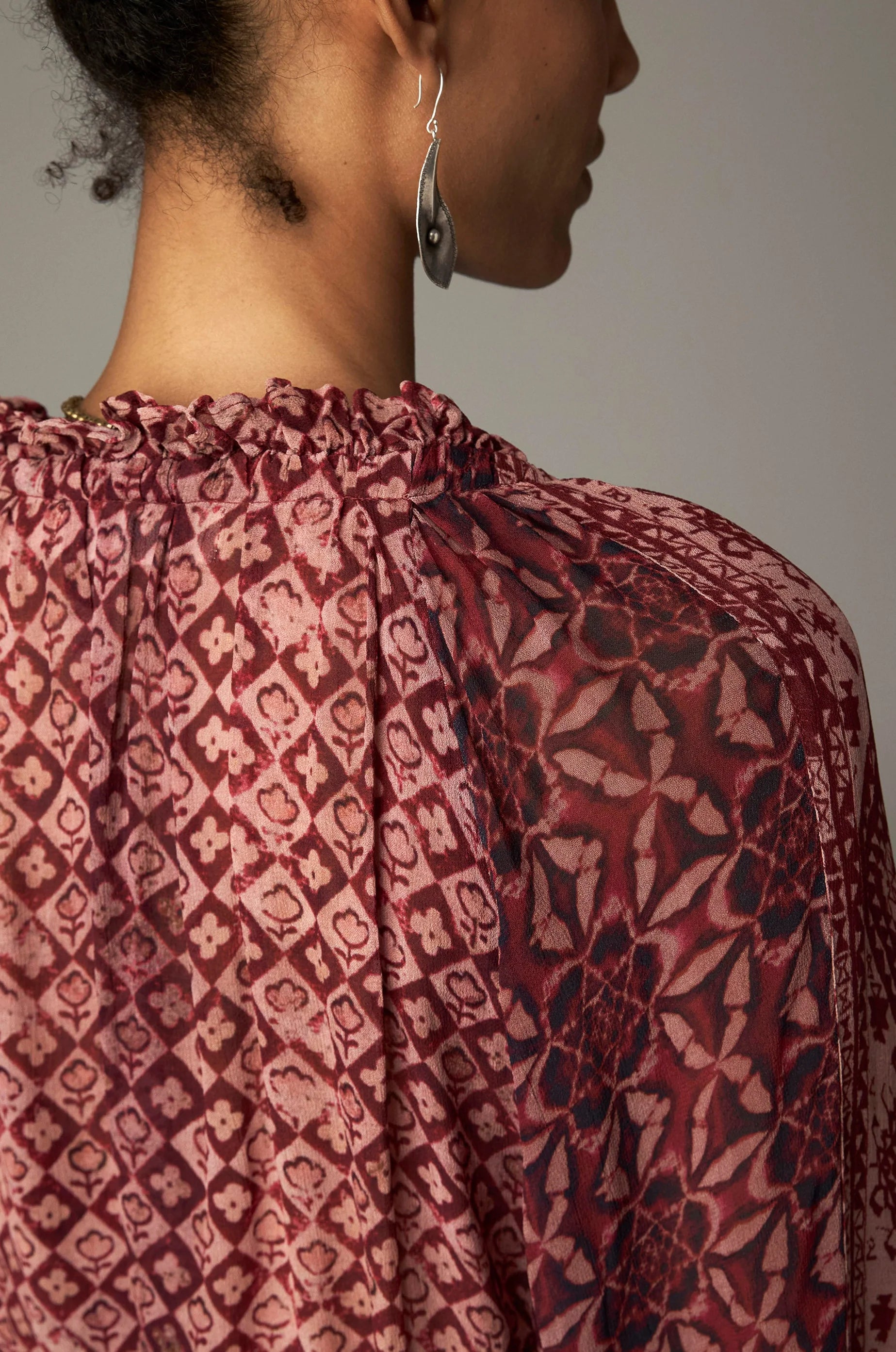 Hannah Bluse - Red Combo - Wine