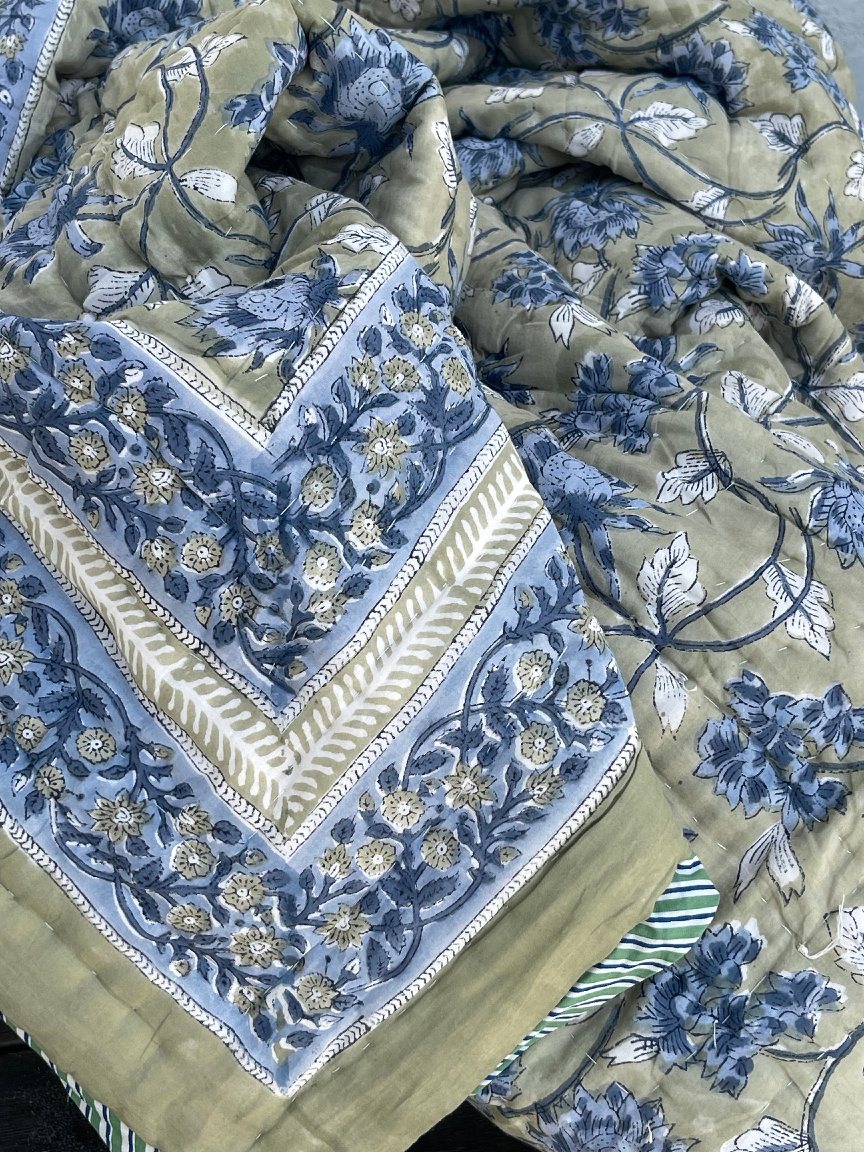 Vatteppe 150x220 - Salvie/Blått