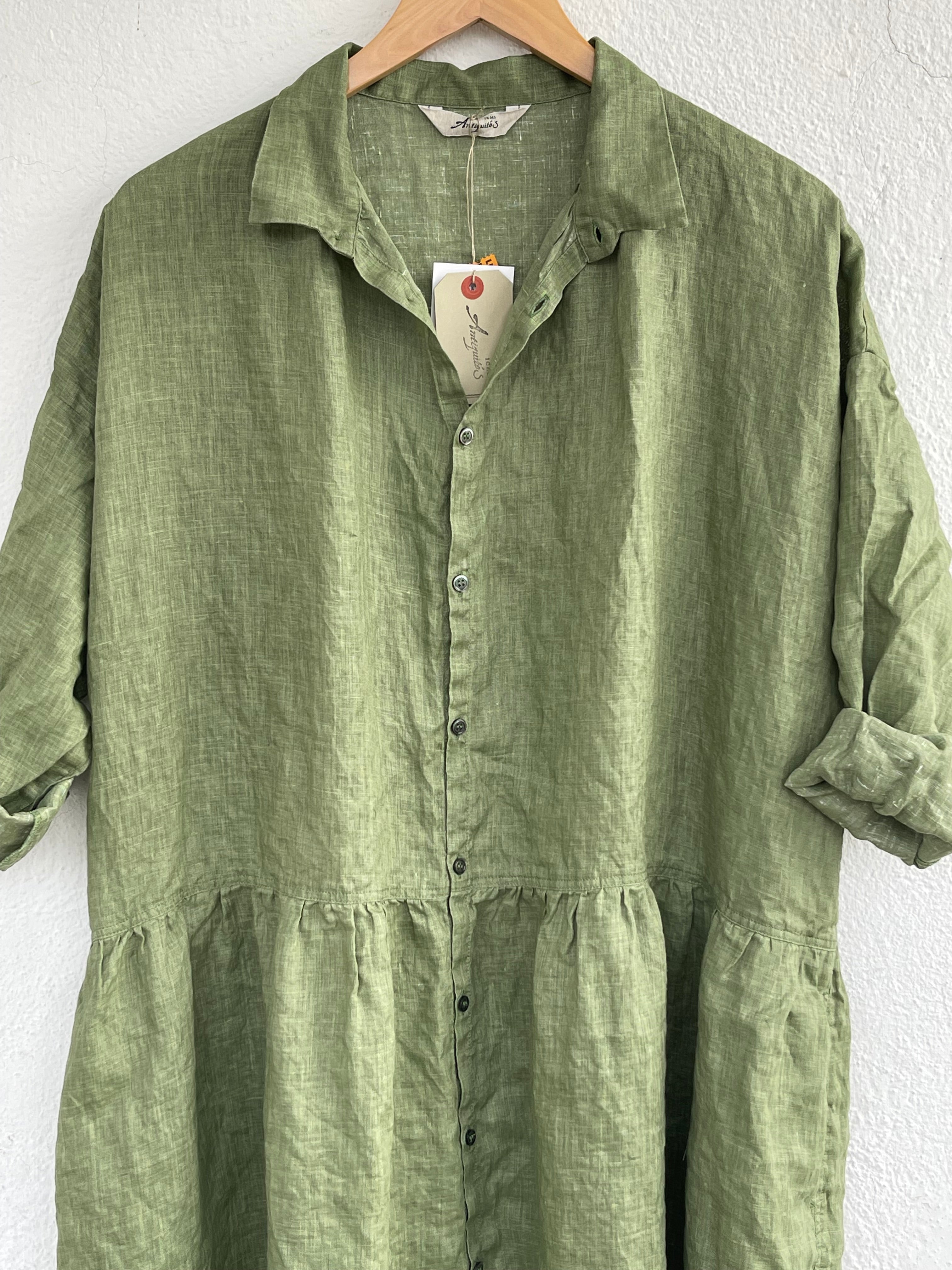 Oversized skjortekjole - Pigment Green