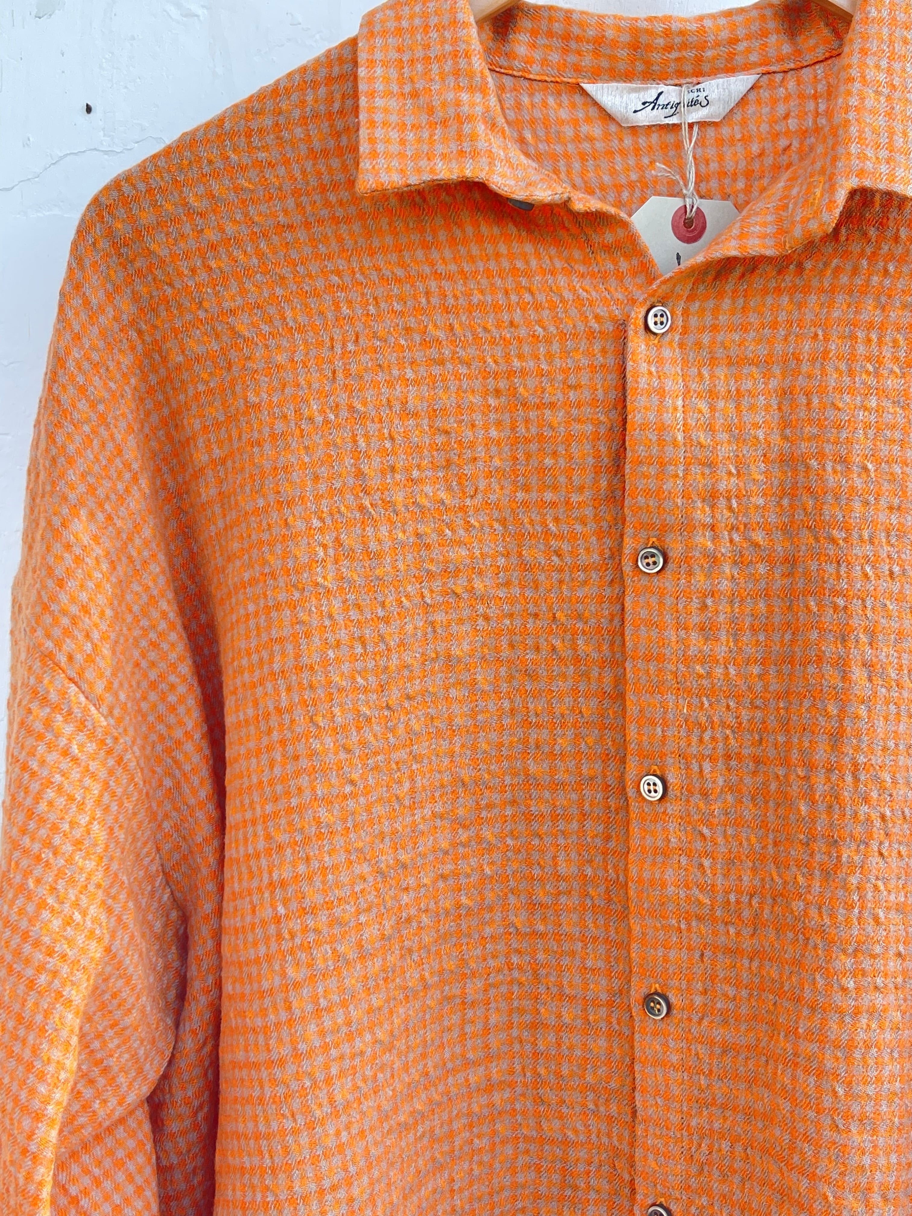 Gingham Skjorte - Orange/Mocha