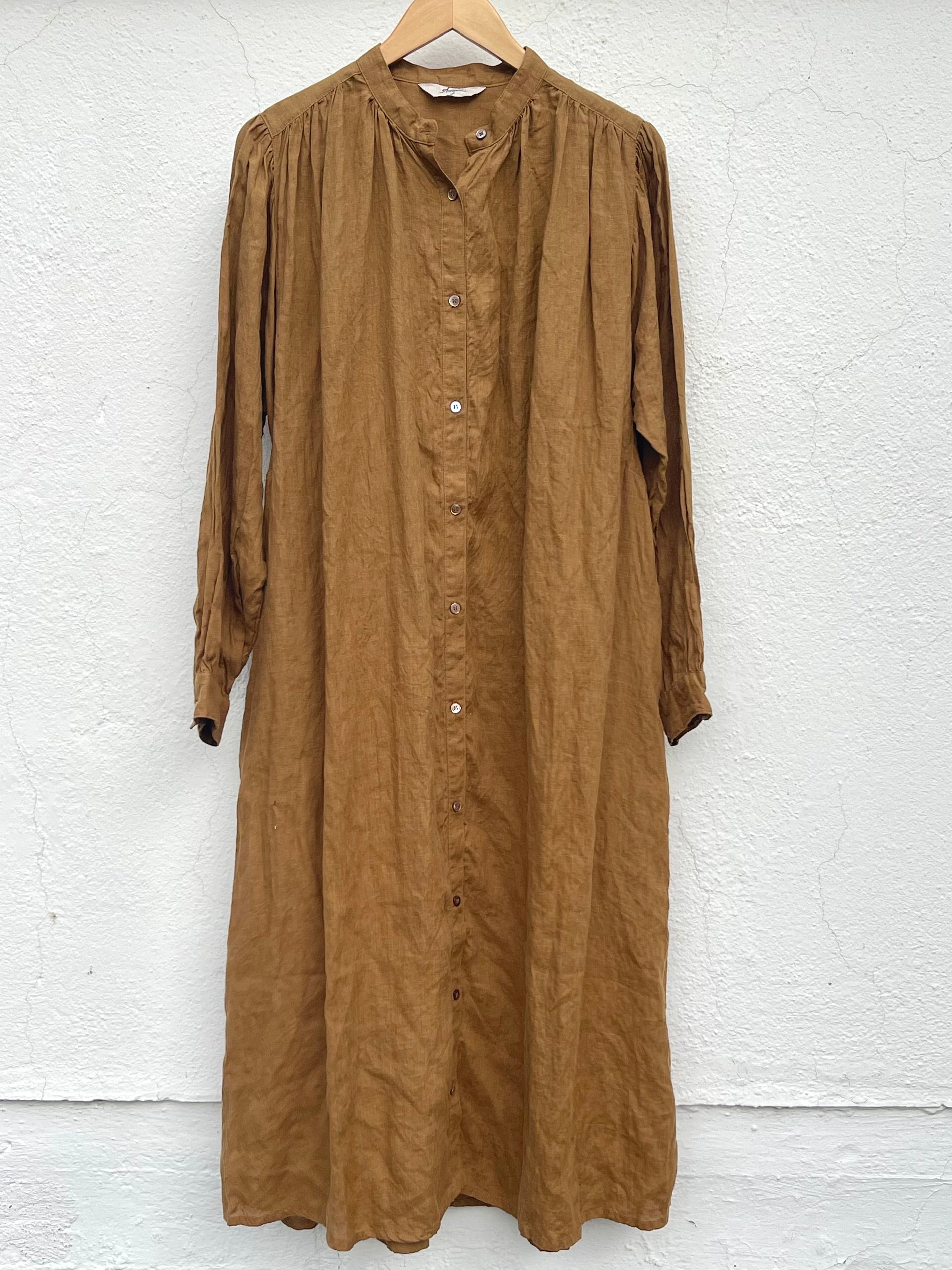 French Linen Kjole - Mustard