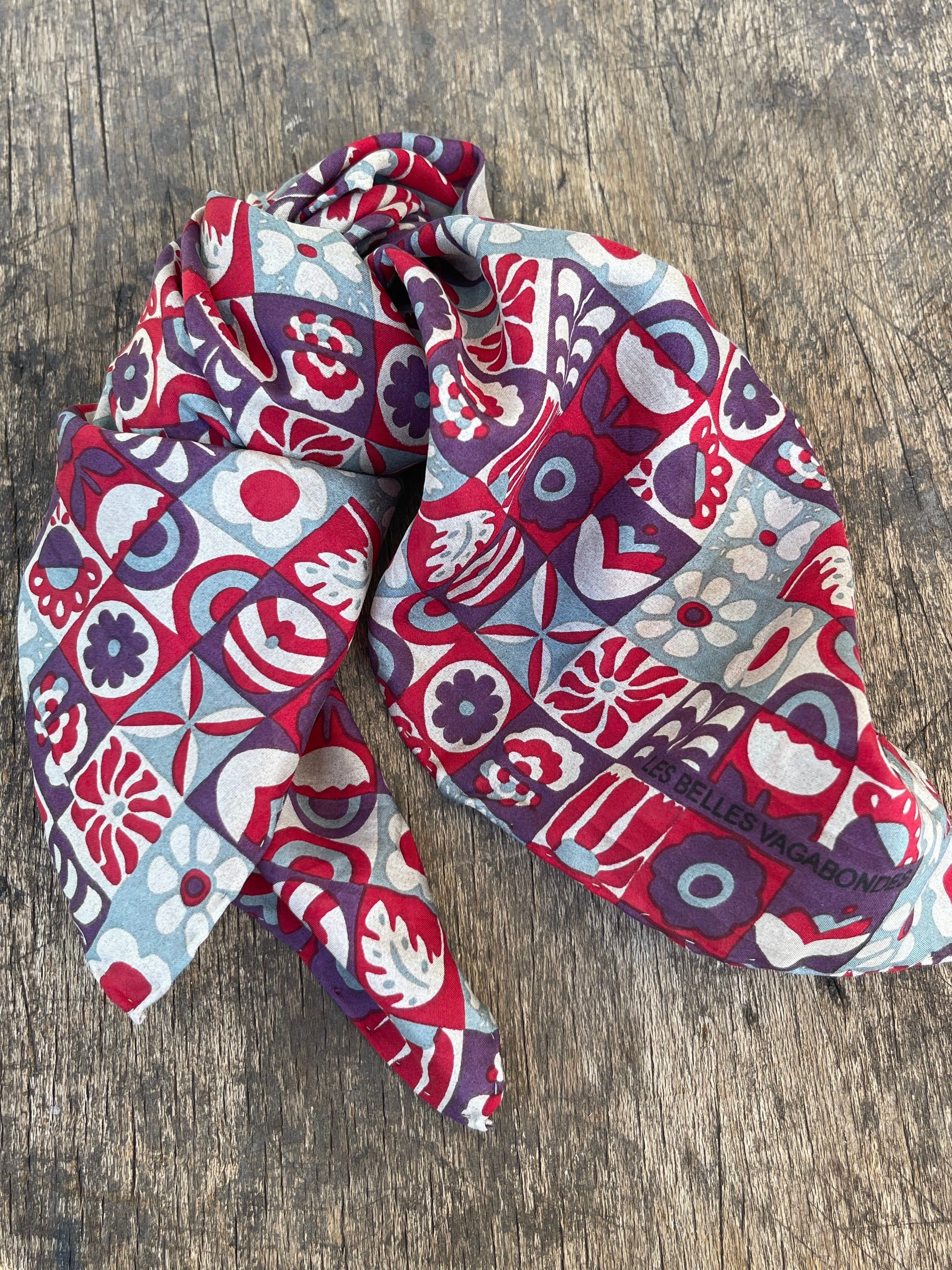 Mini silkeskjerf -  Astrid - Rouge