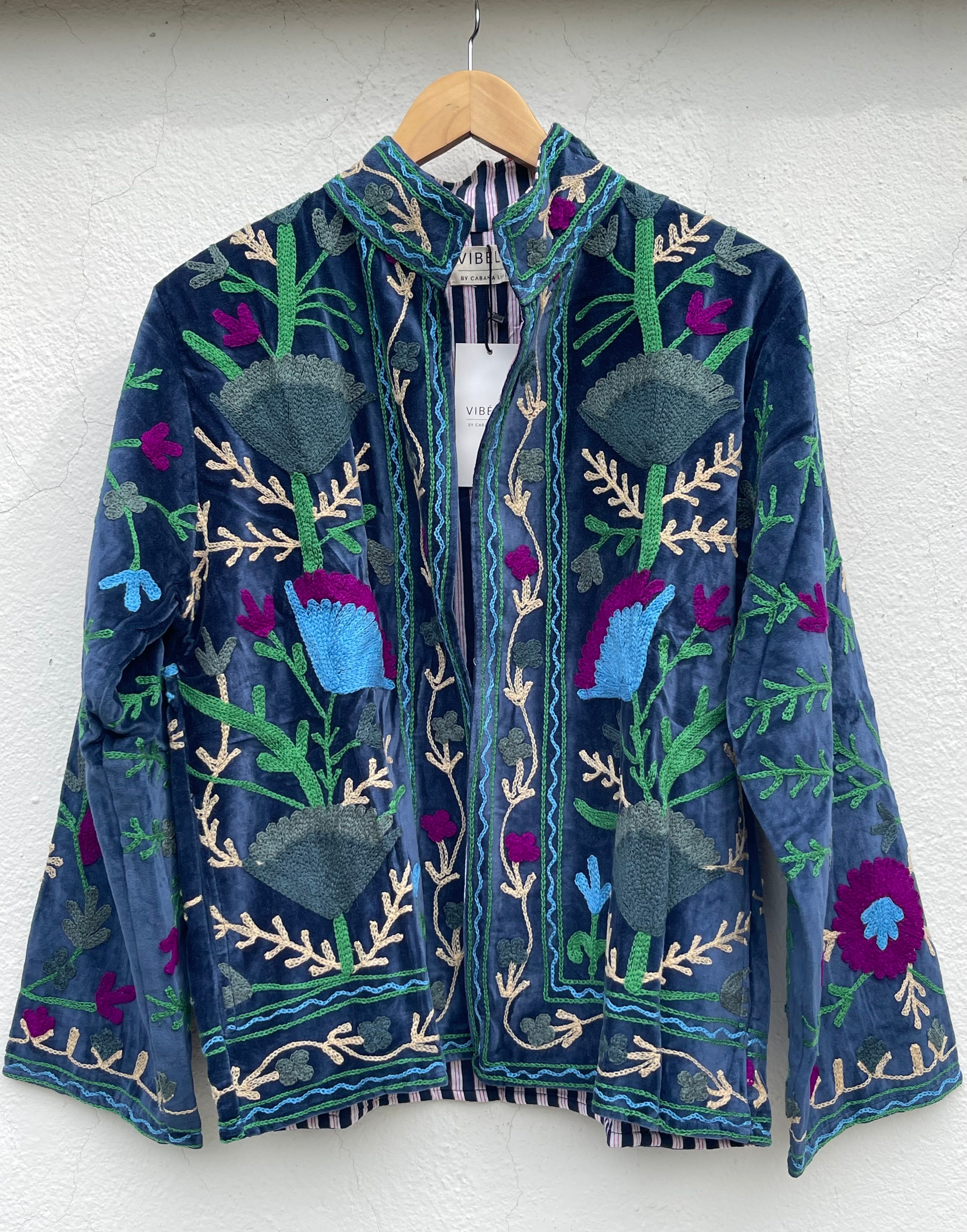 Brodert Velourjakke - Hoki