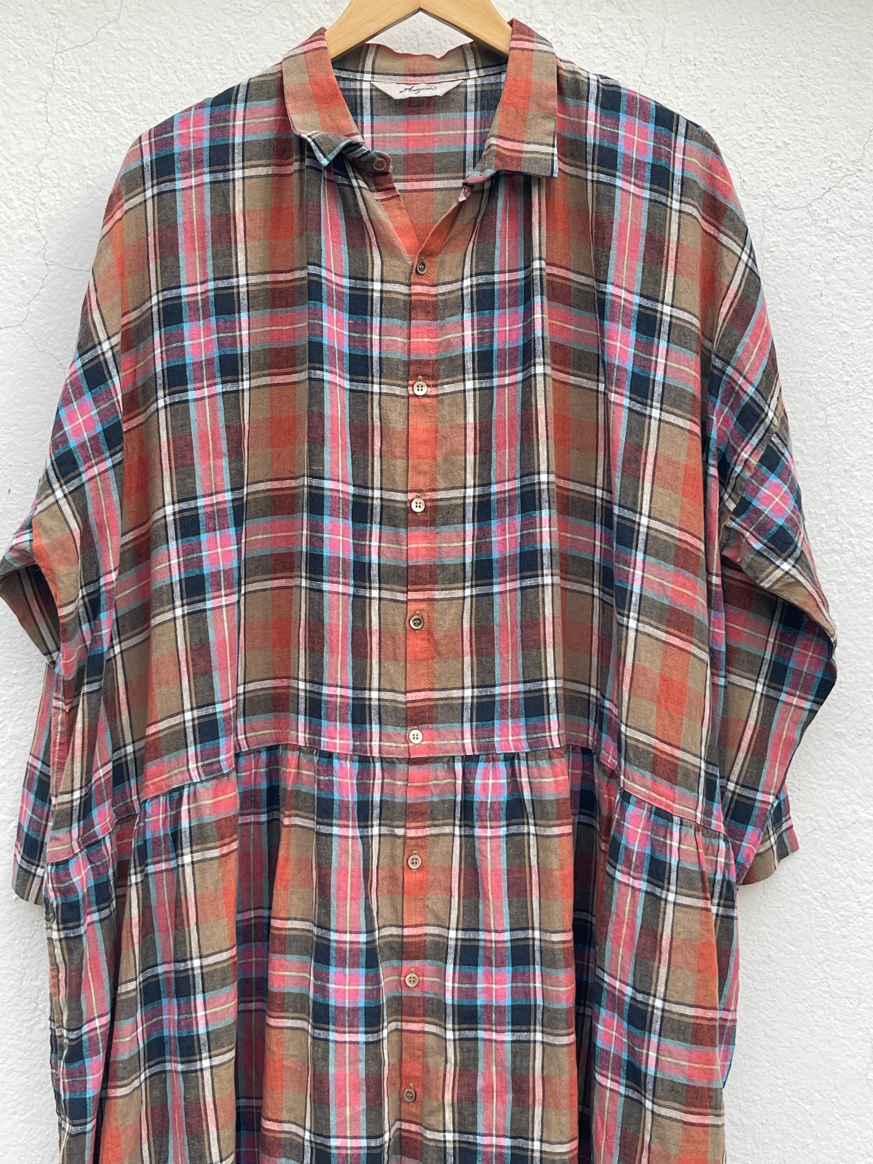 Tartan Skjortekjole - Beige