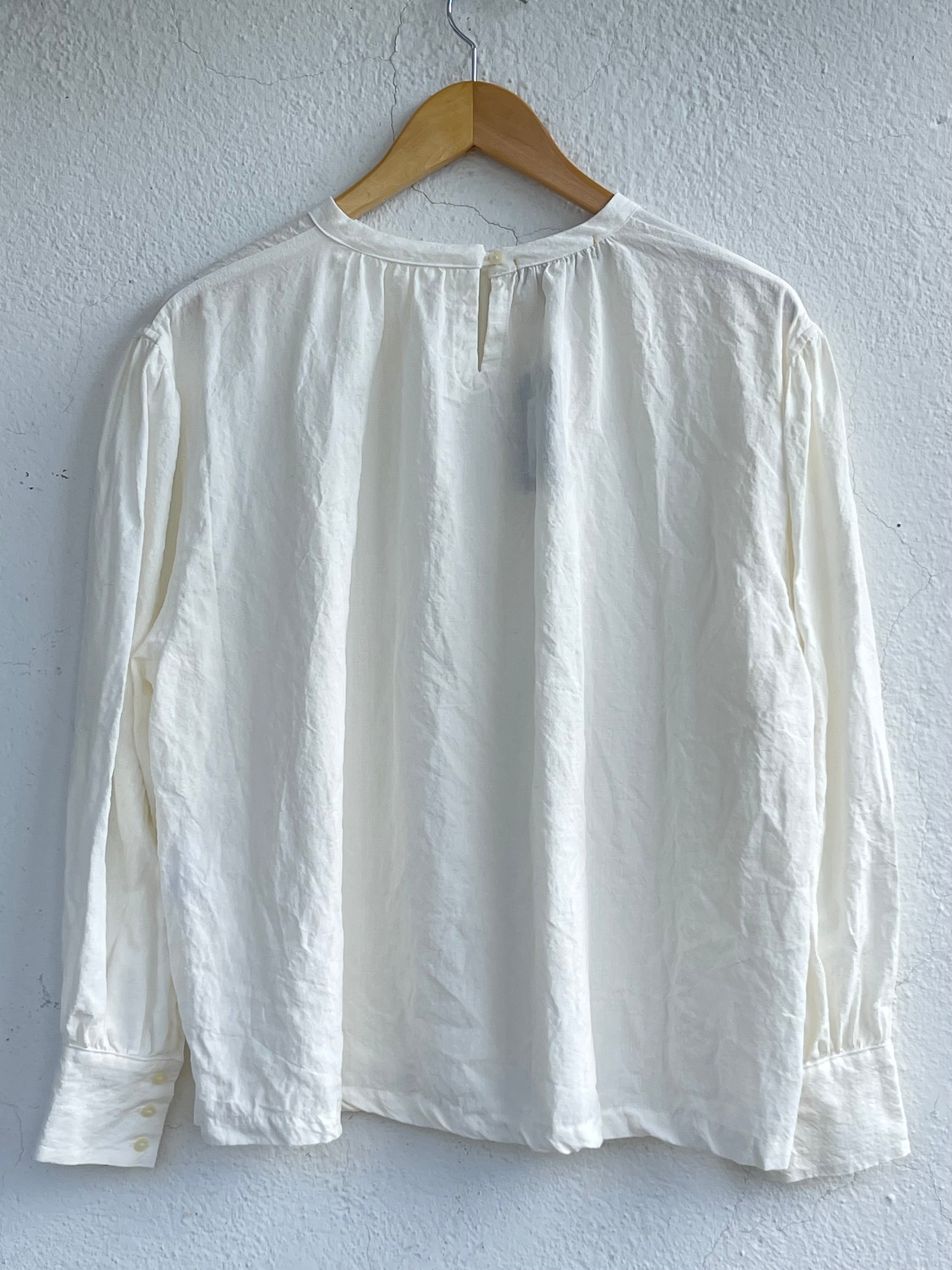 Skjorte - Band Collar - Offwhite