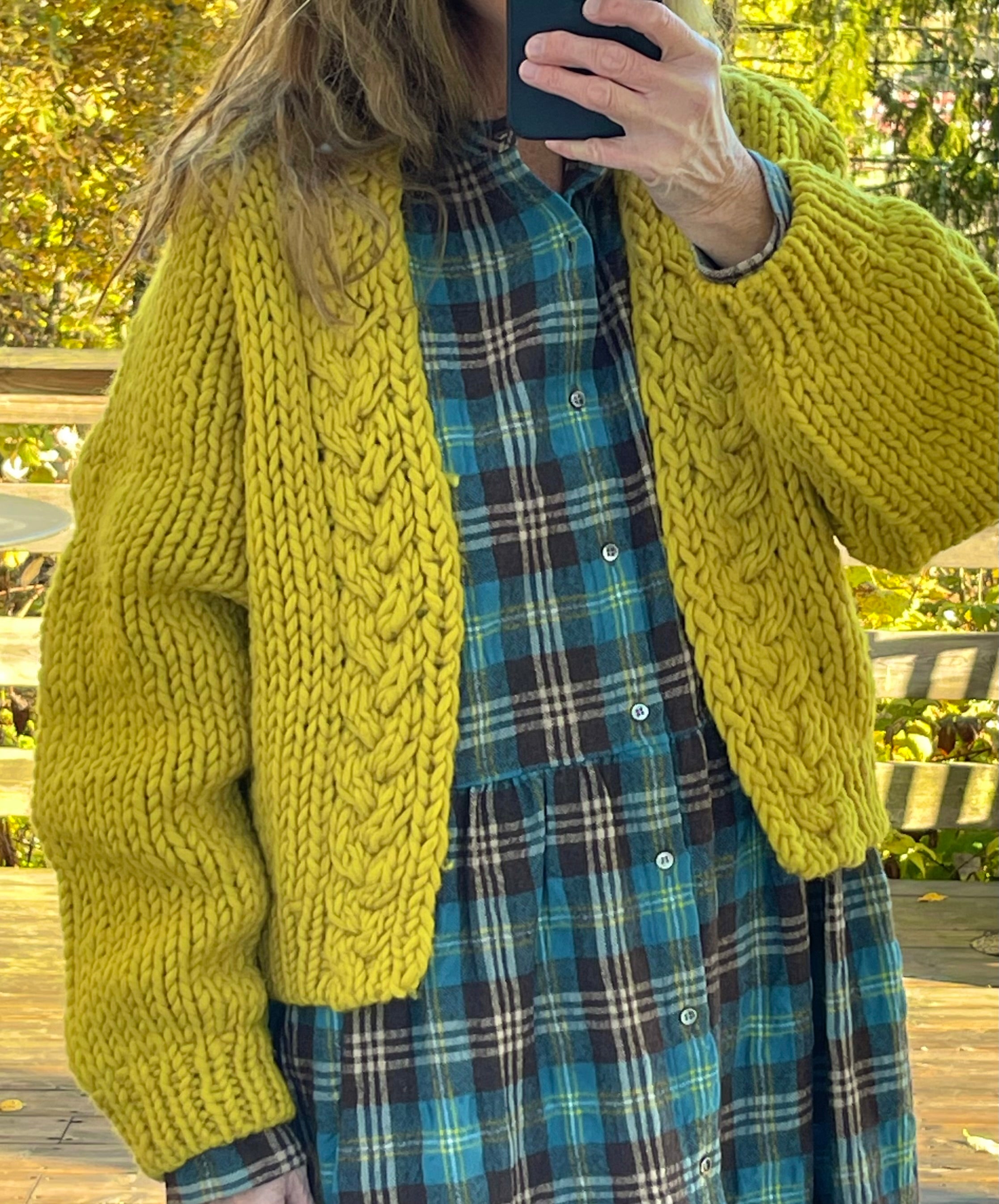 Håndstrikket Cardigan - Yellow