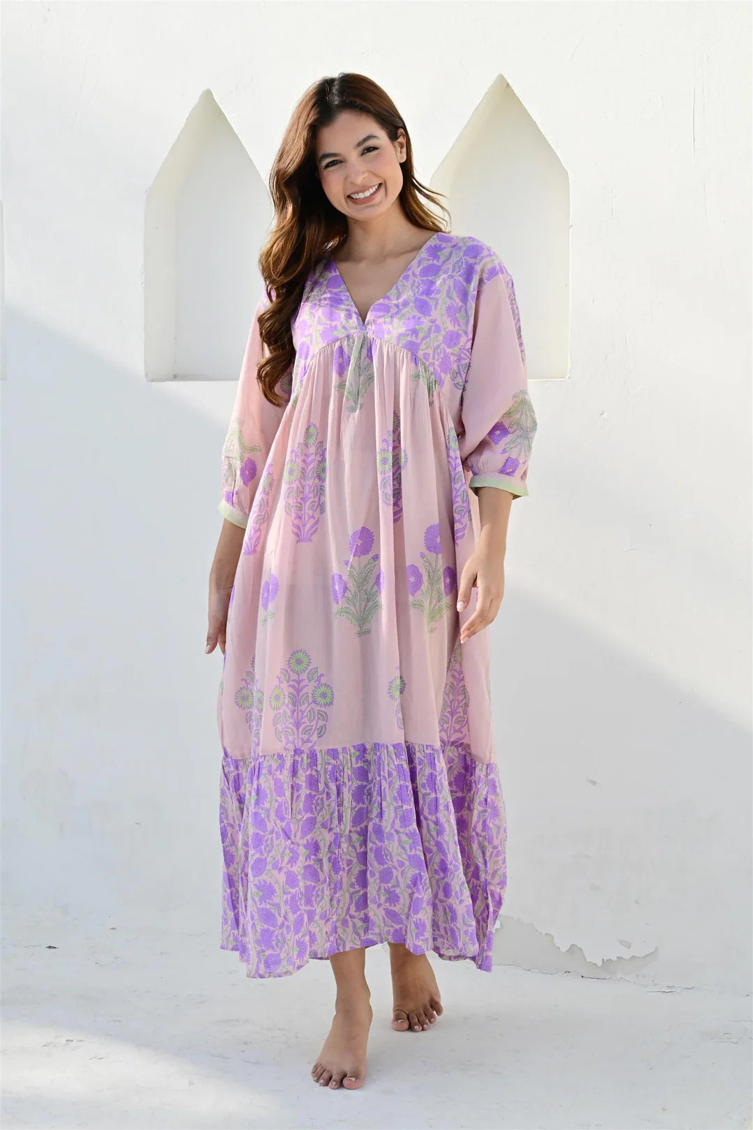 Antibes Lang kjole - Powder Pink - Linneas Hage