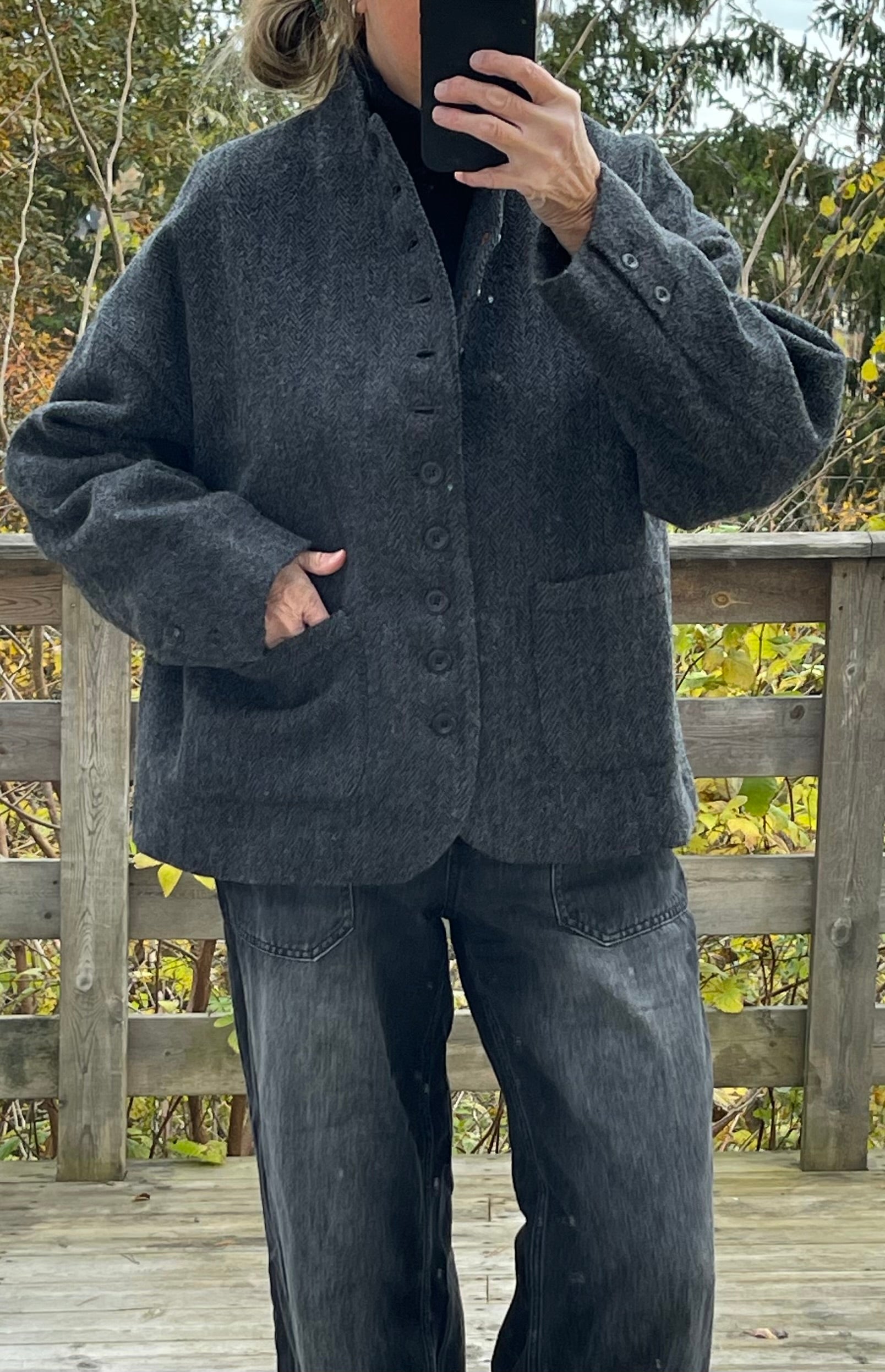 Herringbone blazer - Black