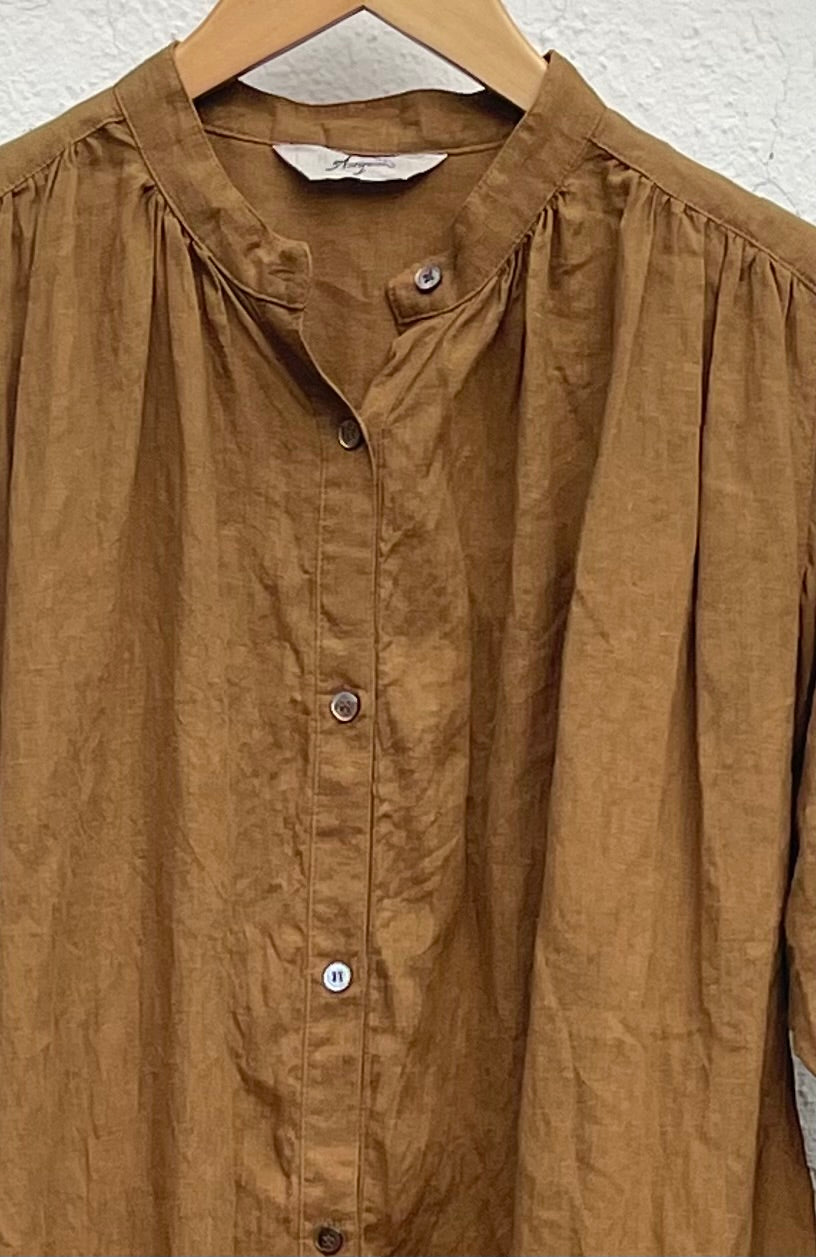 French Linen Kjole - Mustard