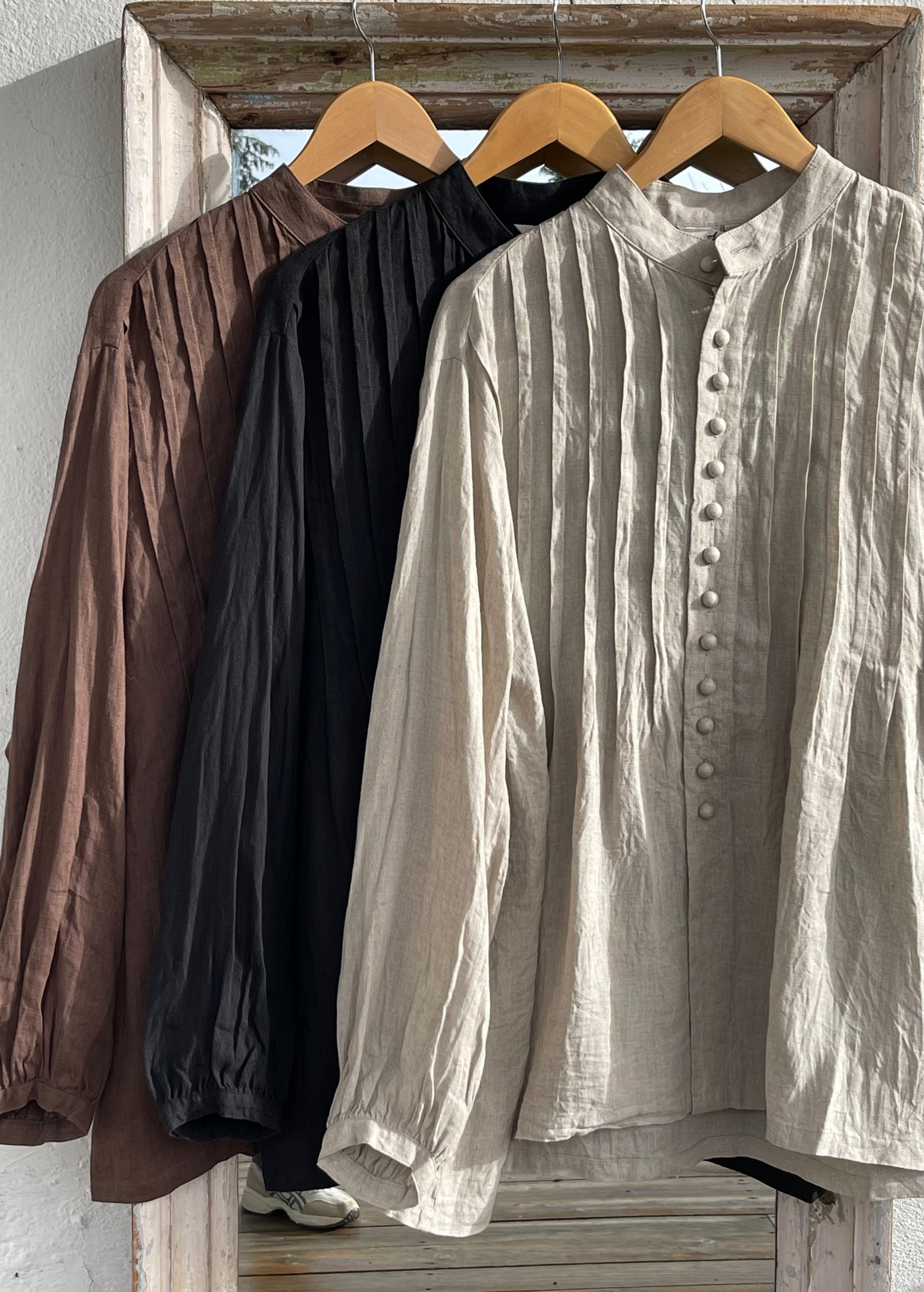 Skjorte - French Linen - Brown