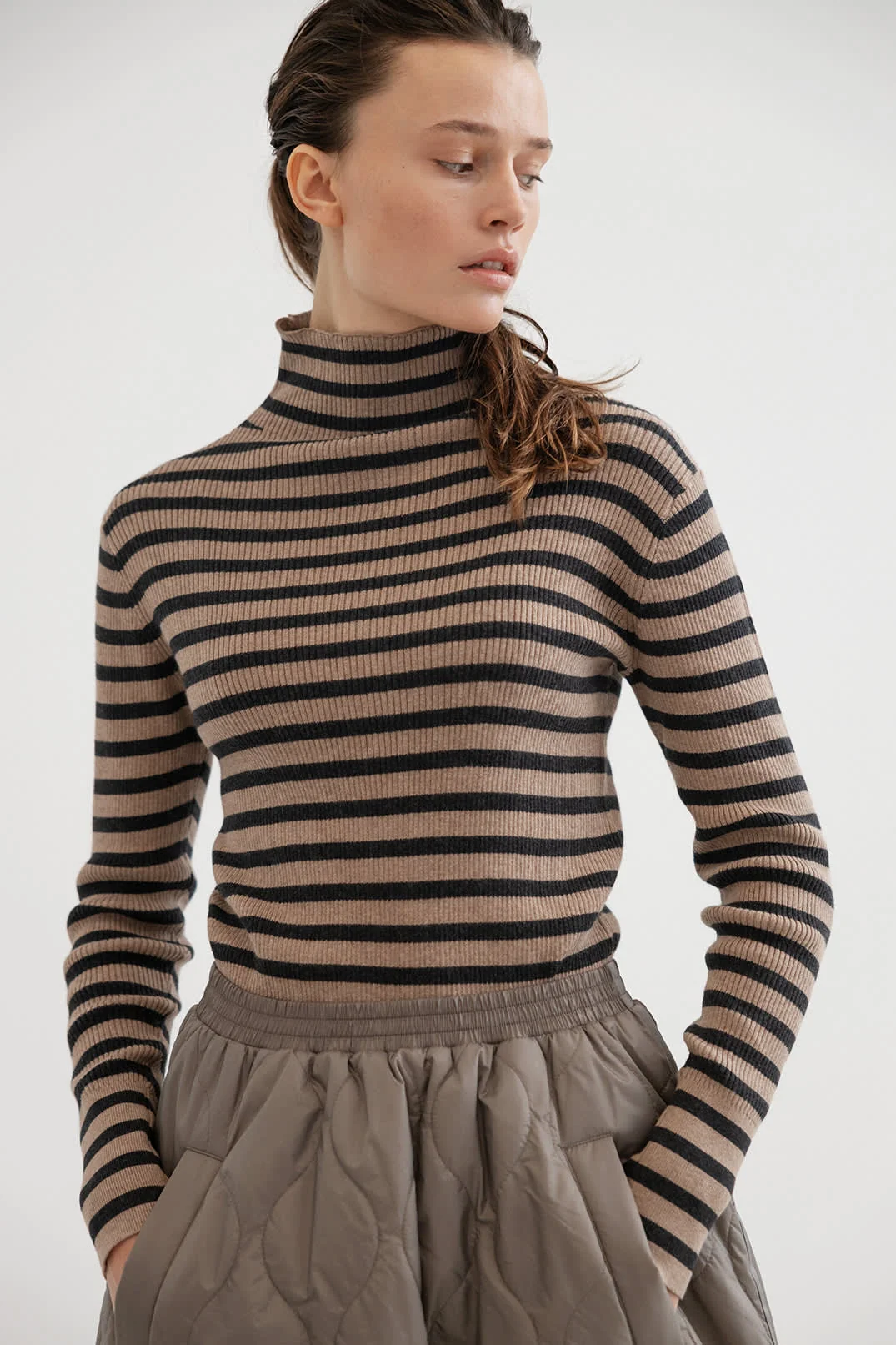 Stone Pologenser - Khaki Stripe