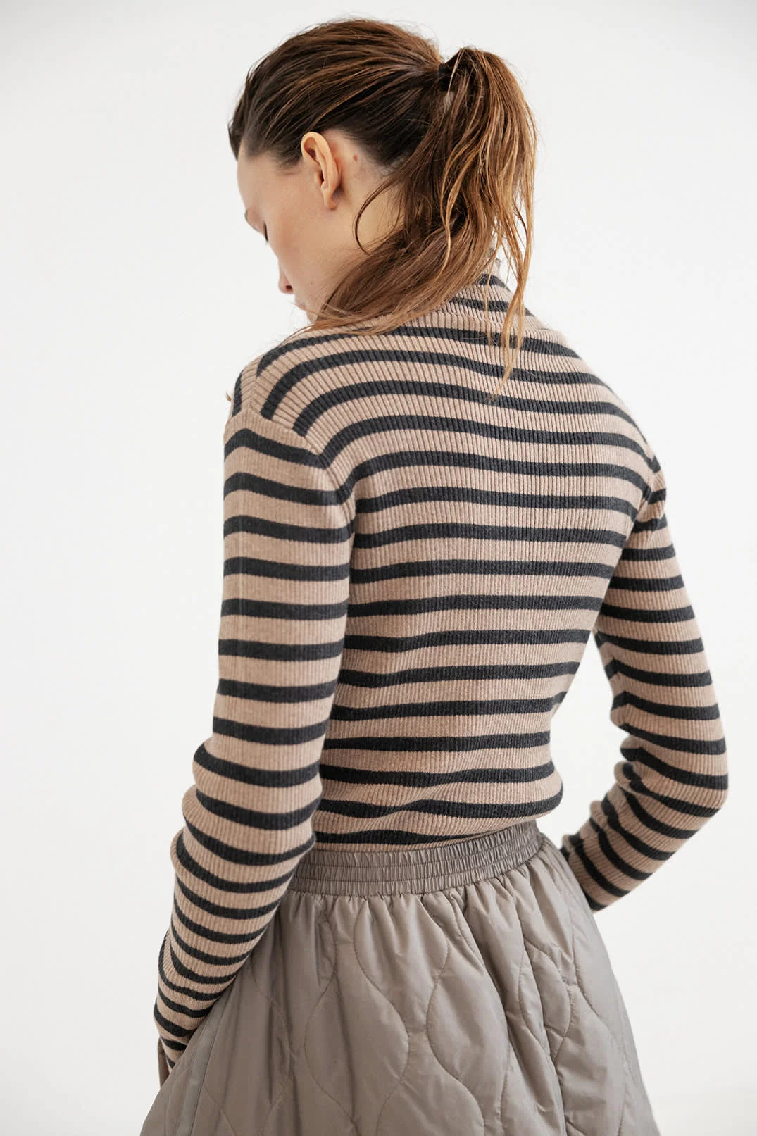 Stone Pologenser - Khaki Stripe