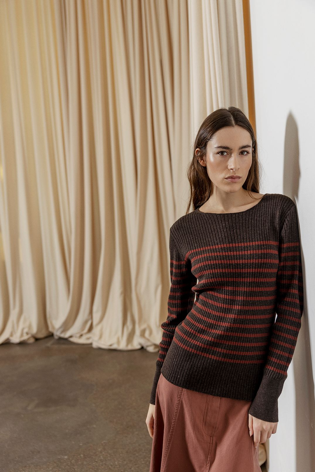 Longsleeve - Sabra - Coffee/Burgundy