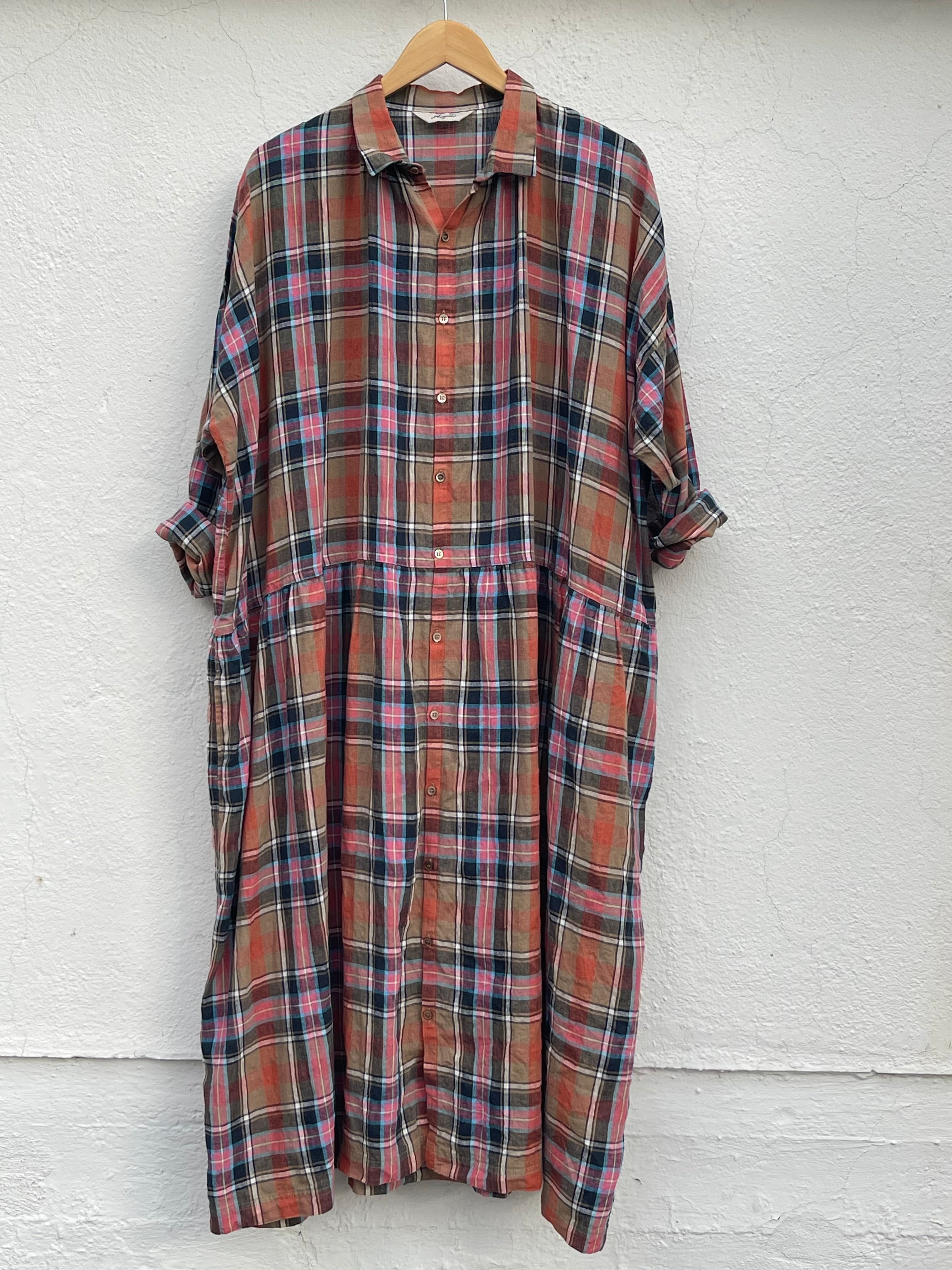 Tartan Skjortekjole - Beige