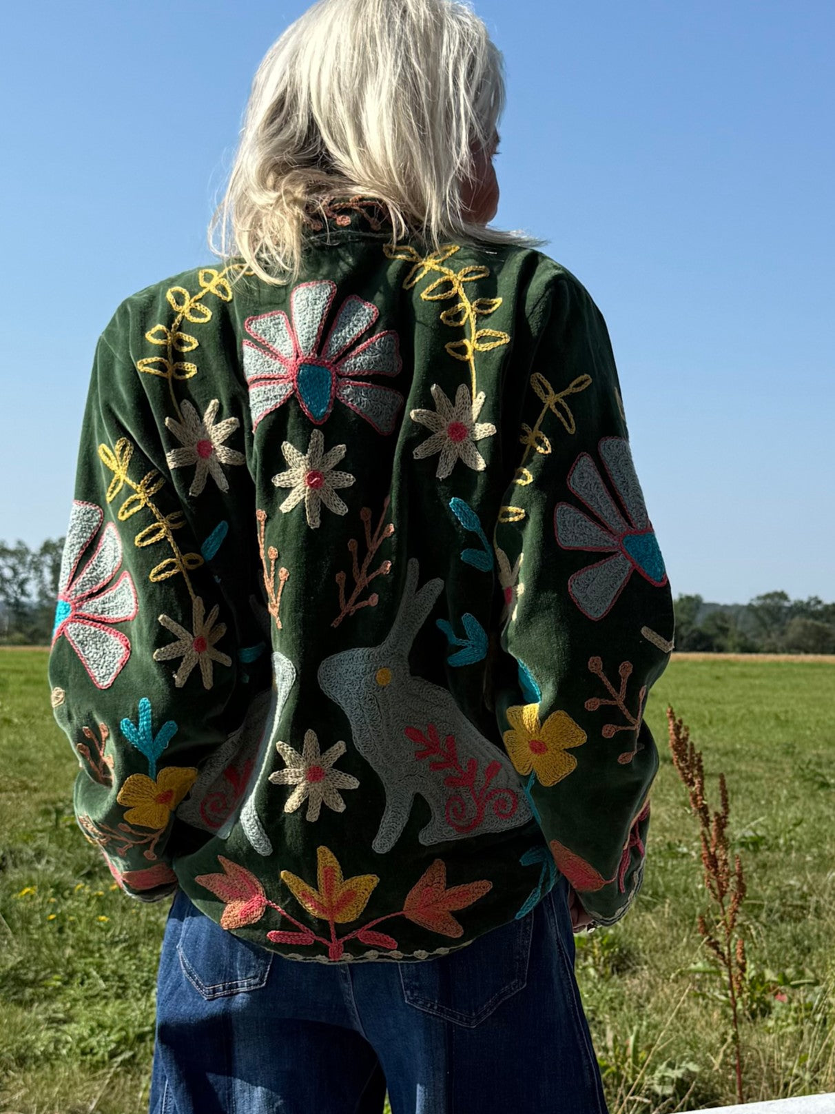 Brodert Velourjakke - Bonita