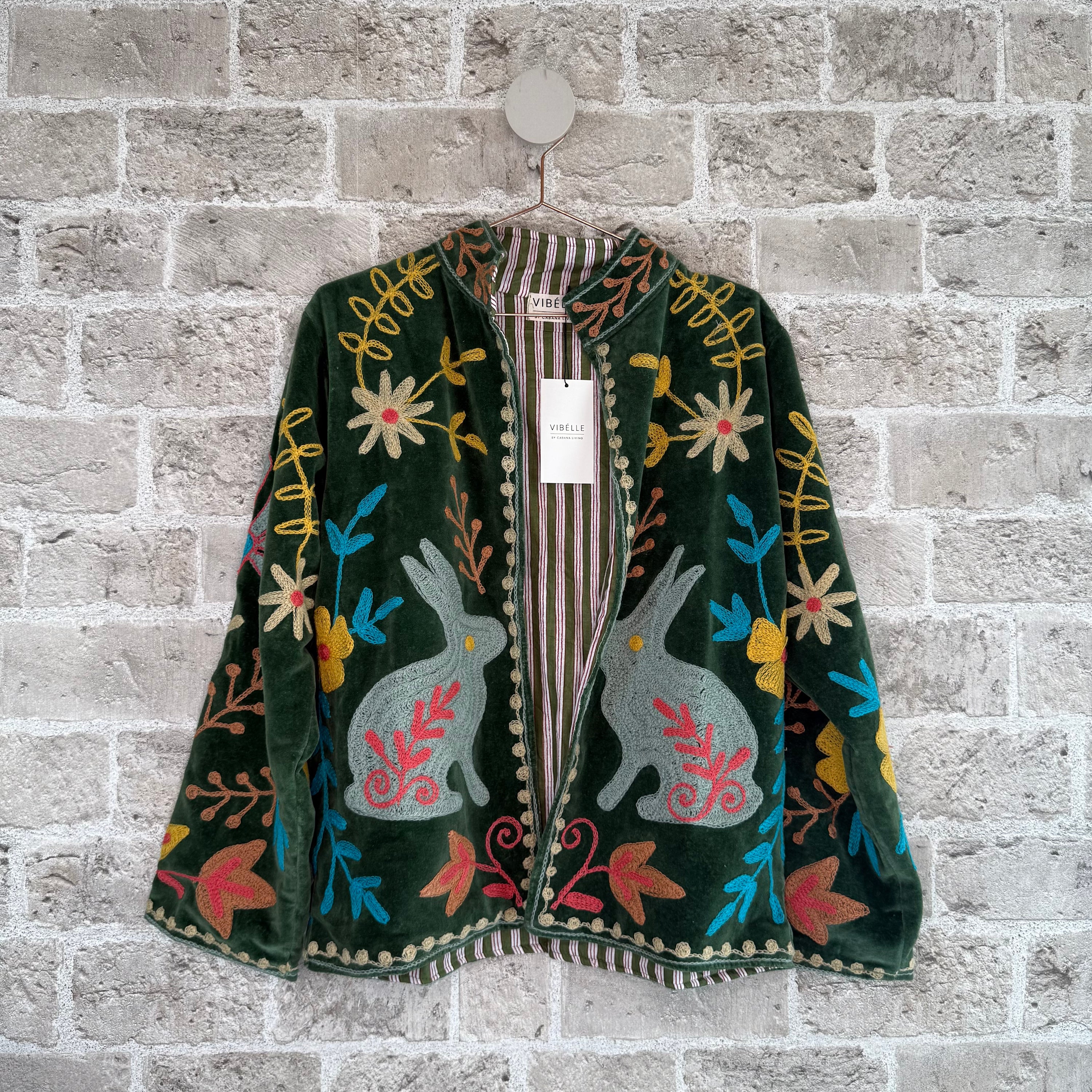 Brodert Velourjakke - Bonita