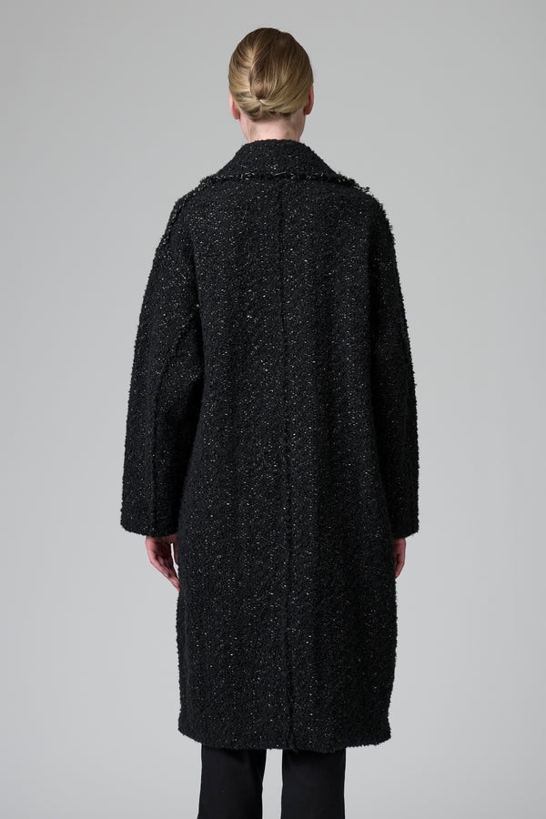 Ullkåpe - Bouclé - Salt/Pepper