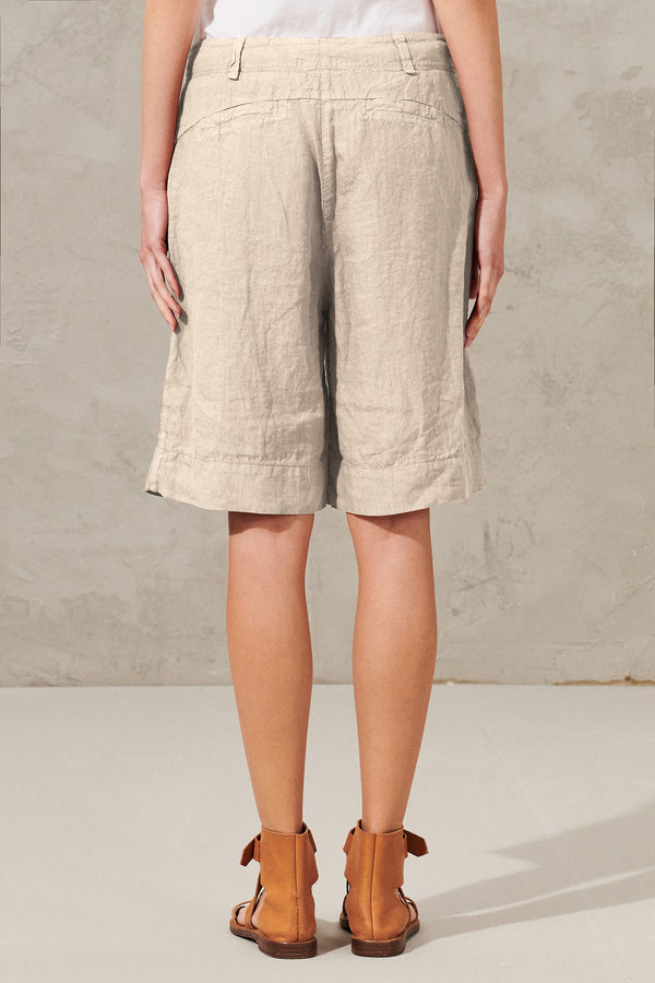 Bermuda shorts i lin - Pearl Grey