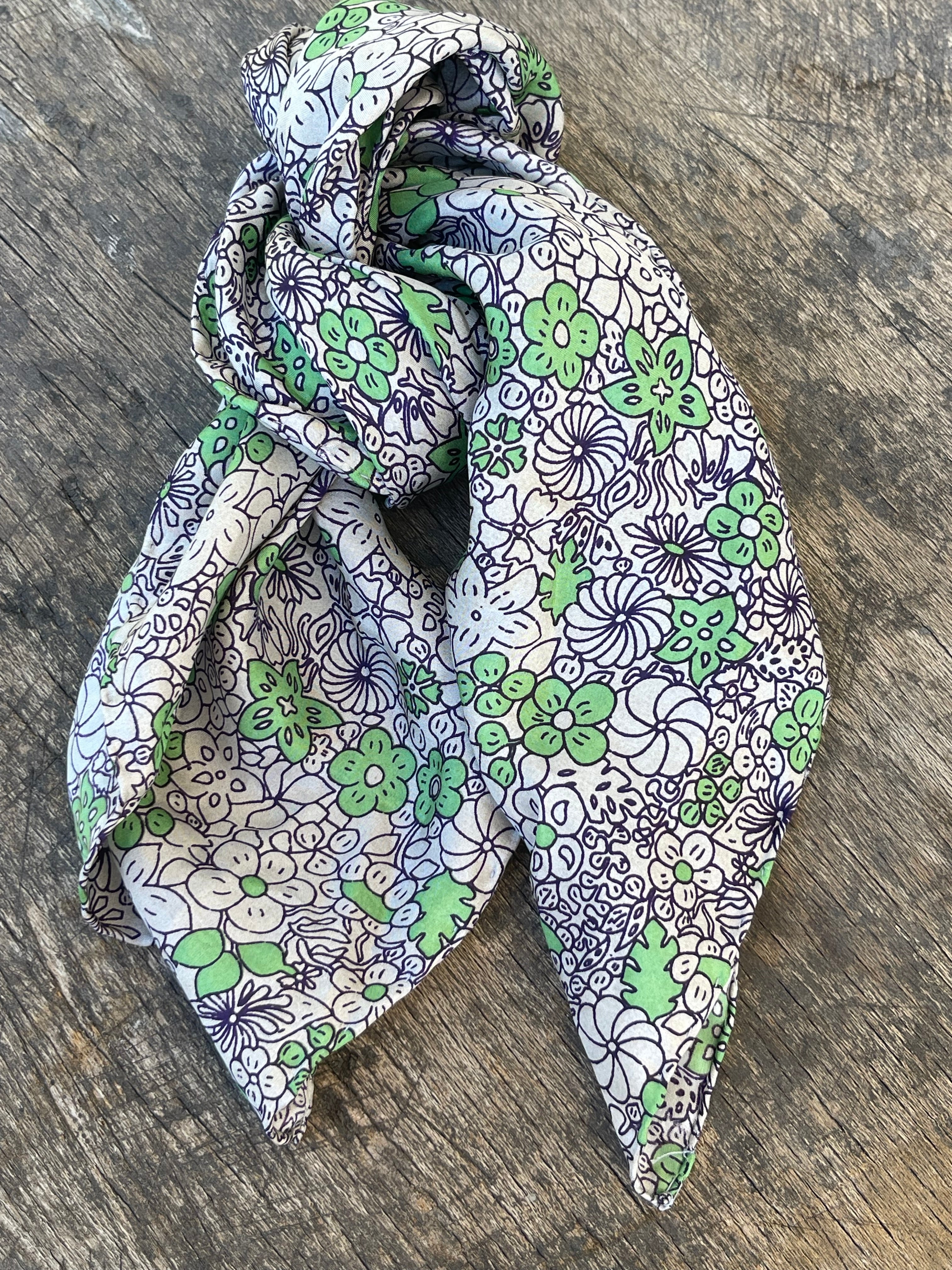 Mini silkeskjerf -  Summer - Green