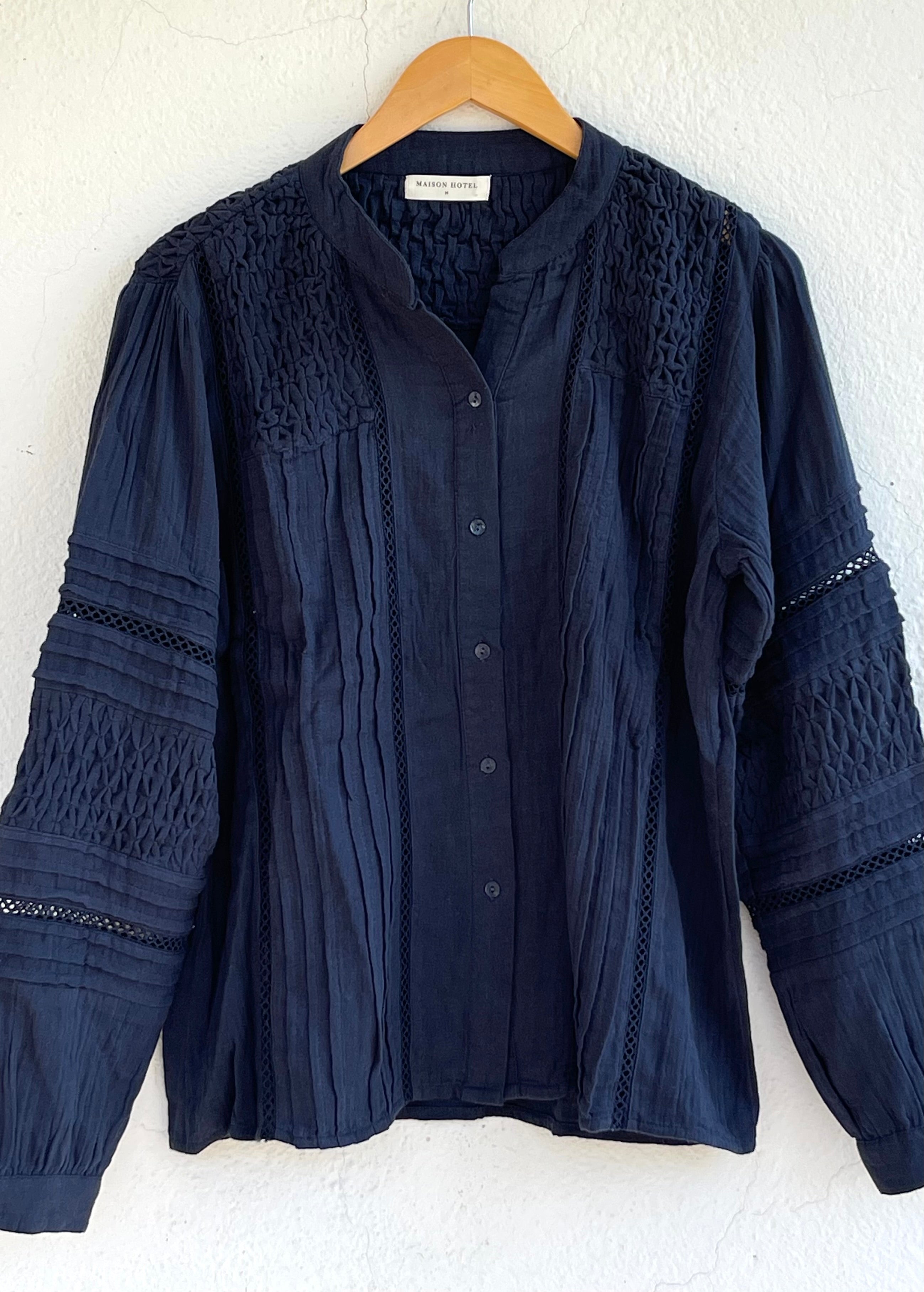 Angela Blouse - Meringe Garden - Navy