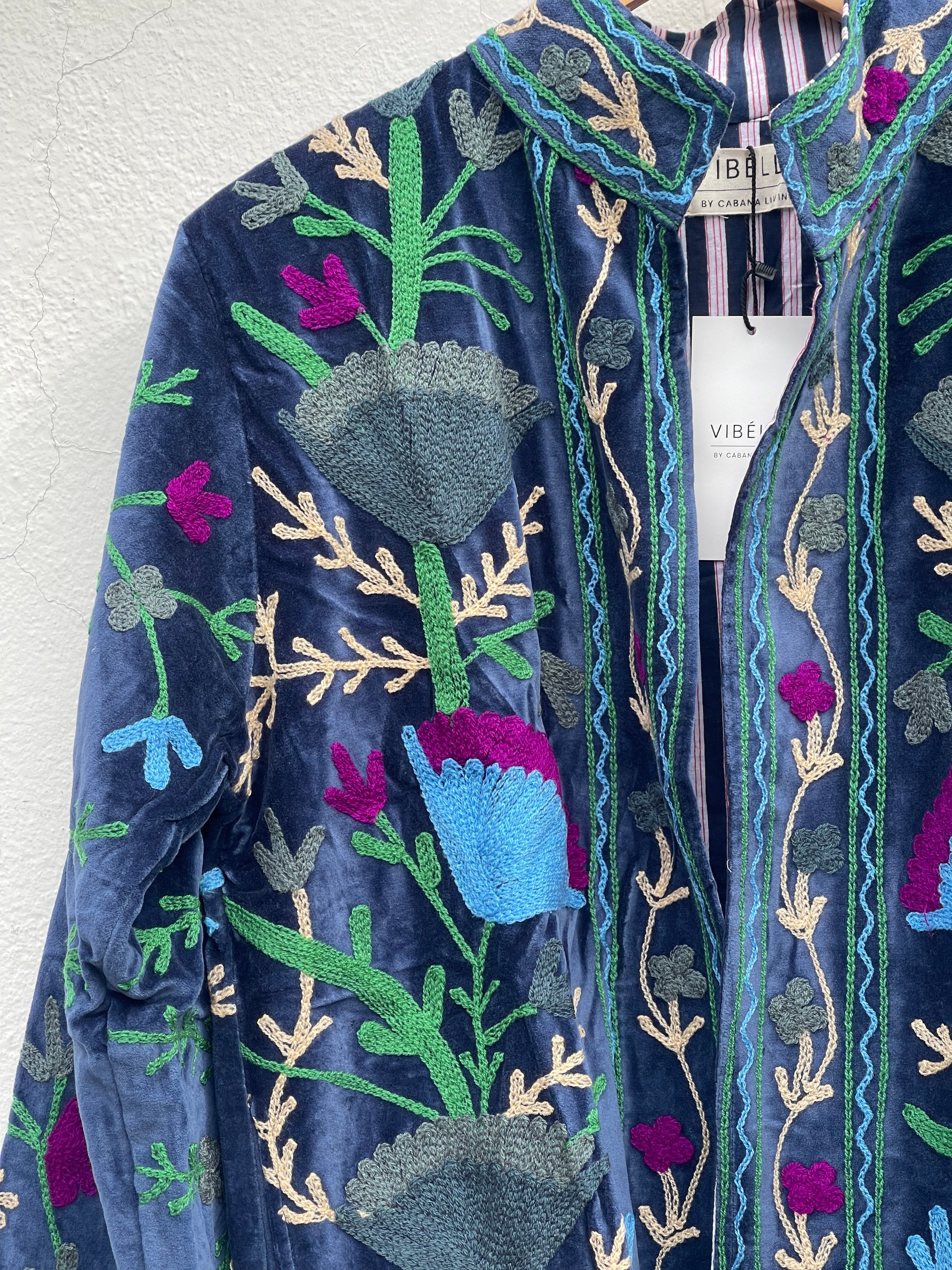 Brodert Velourjakke - Hoki