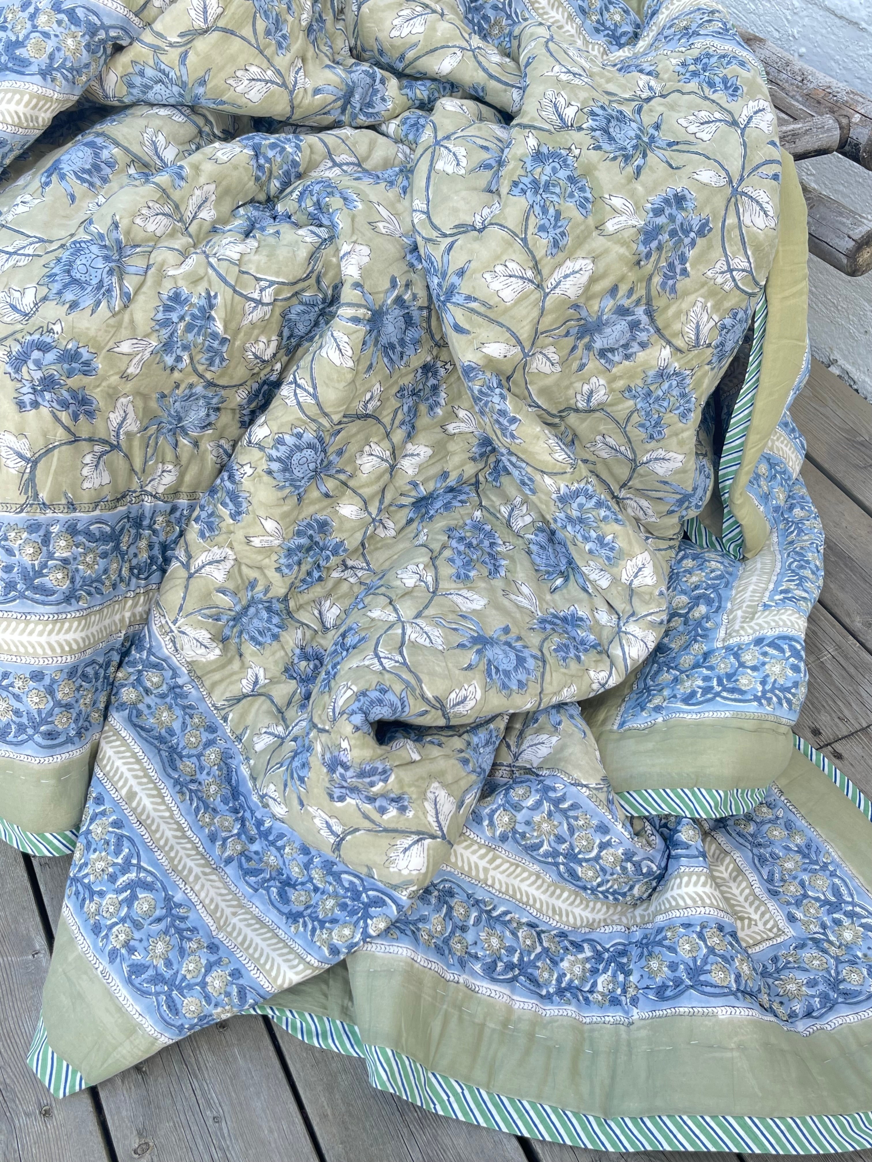 Vatteppe 150x220 - Salvie/Blått