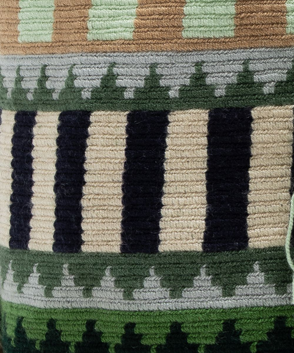 Wayuu Crossbodyveske M - Horologium -  Green/Navy