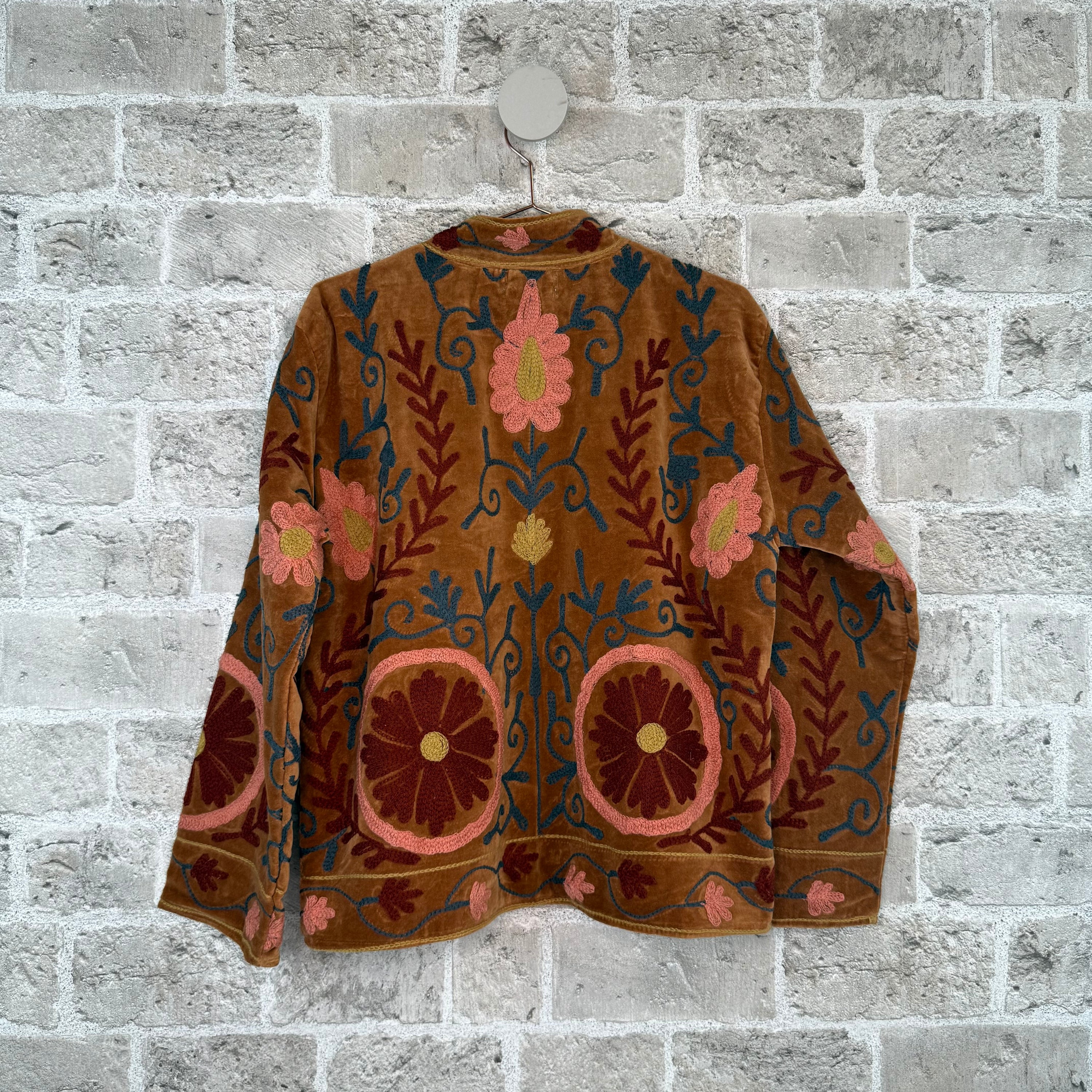 Brodert Velourjakke - Grap