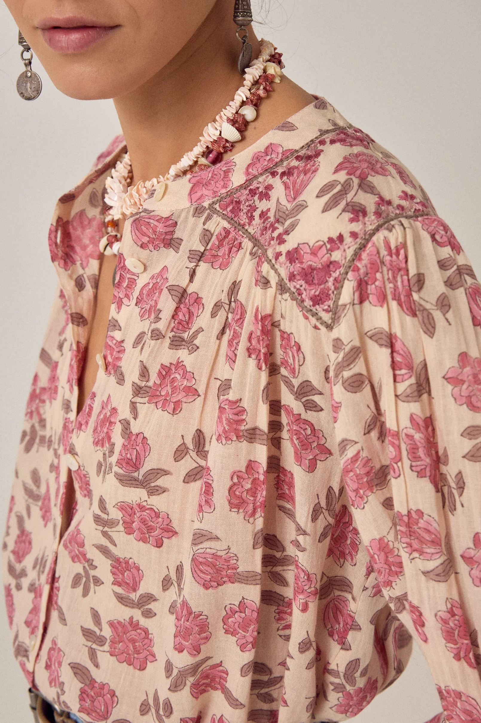 Lennox Bluse - Gordon Roses - Scottish Pink - Linneas Hage