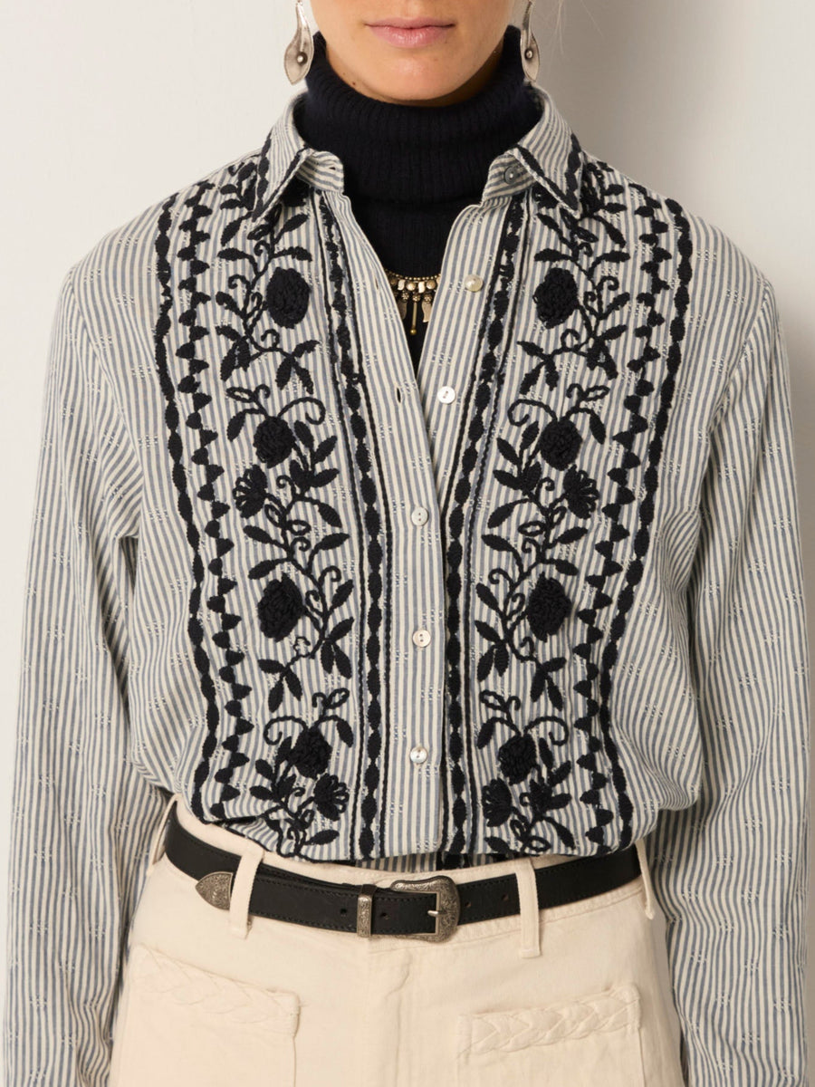 Amanda Skjorte - Laberynth - Azzurro