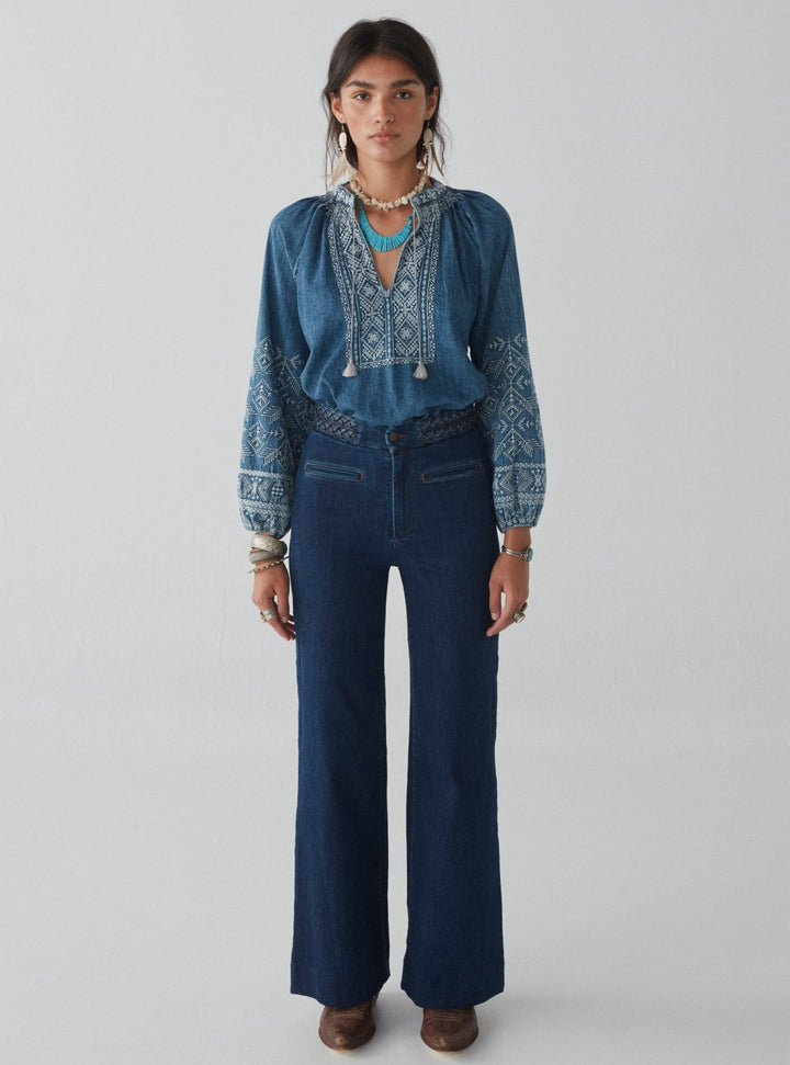 Audrey Blouse - Denim Romance - Blue Moon