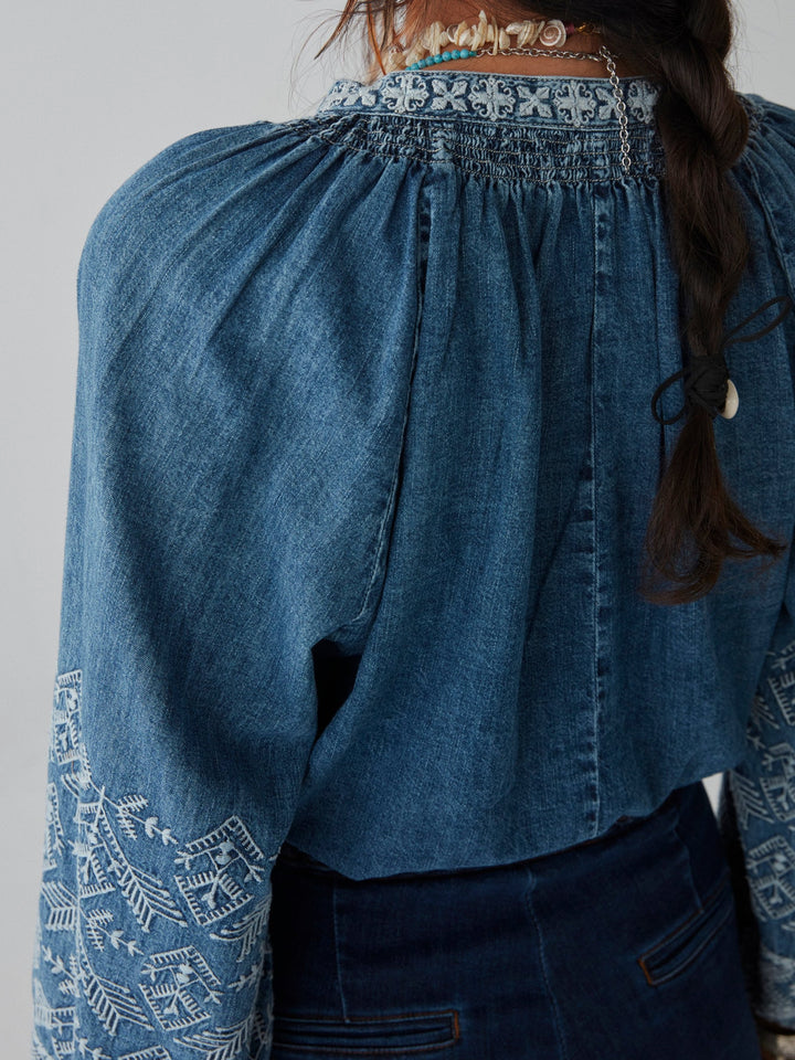 Audrey Blouse - Denim Romance - Blue Moon