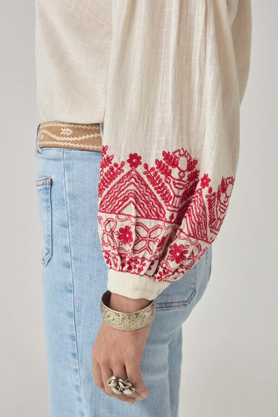 Antonella bluse - Red Poppy - Cranberry - Linneas Hage