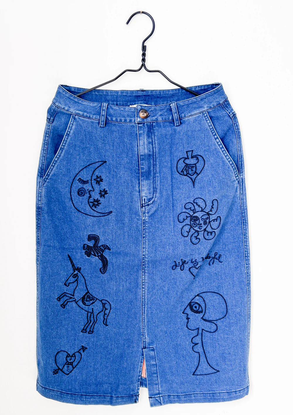 Sona Denimskjørt - Cyan Blue - Linneas Hage