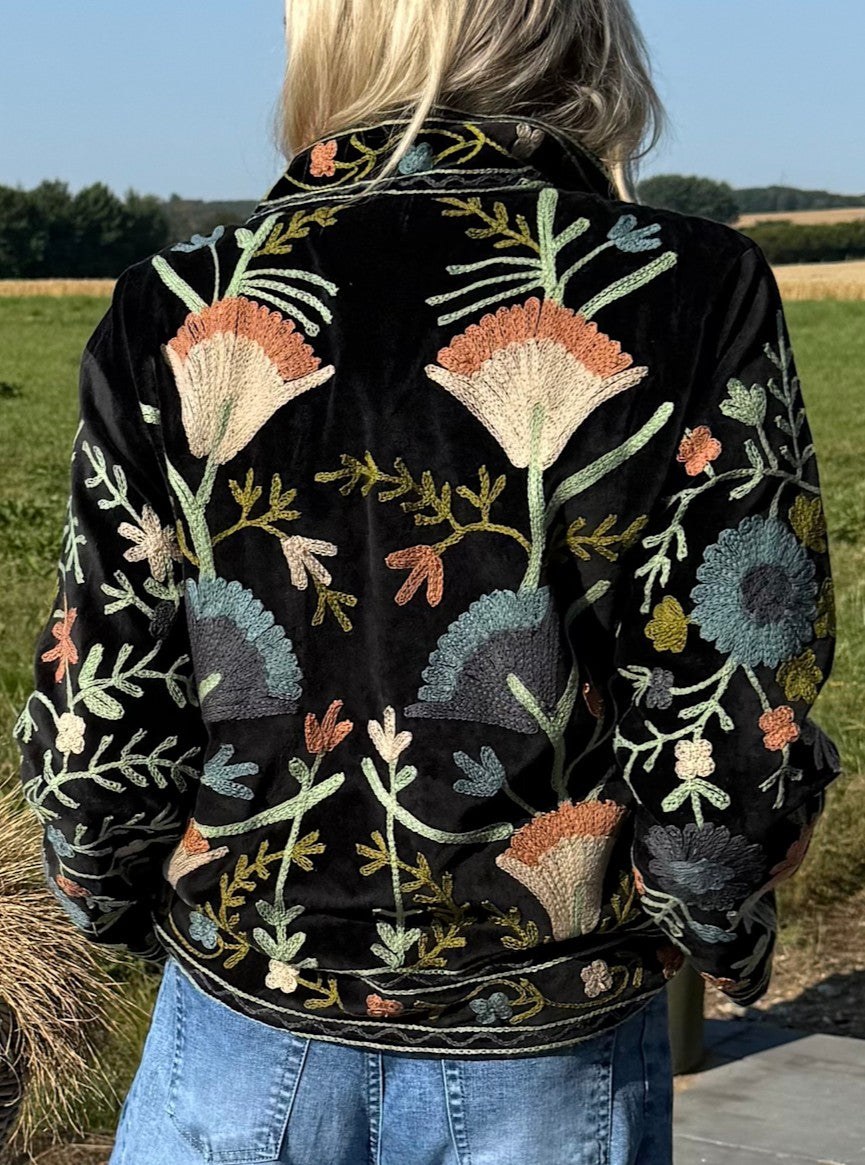 Brodert Velourjakke - Navo