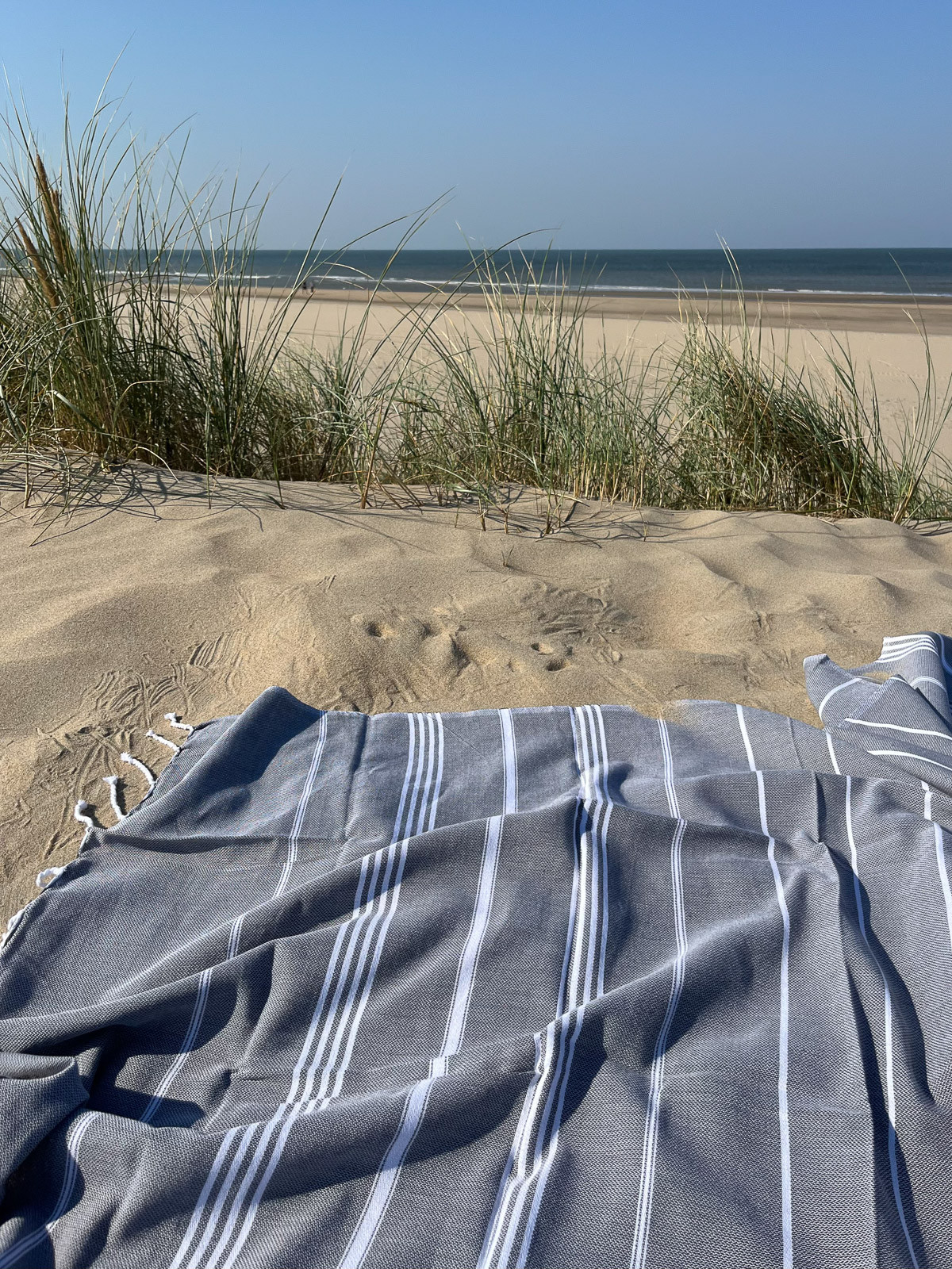 Hammamhåndkle XL - Dark Grey/White - Linneas Hage
